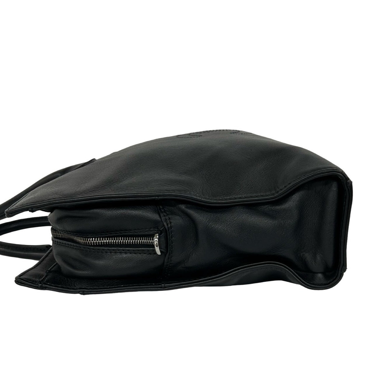 Chanel Black Leather Handbag Tote Bag (Pre-Owned)