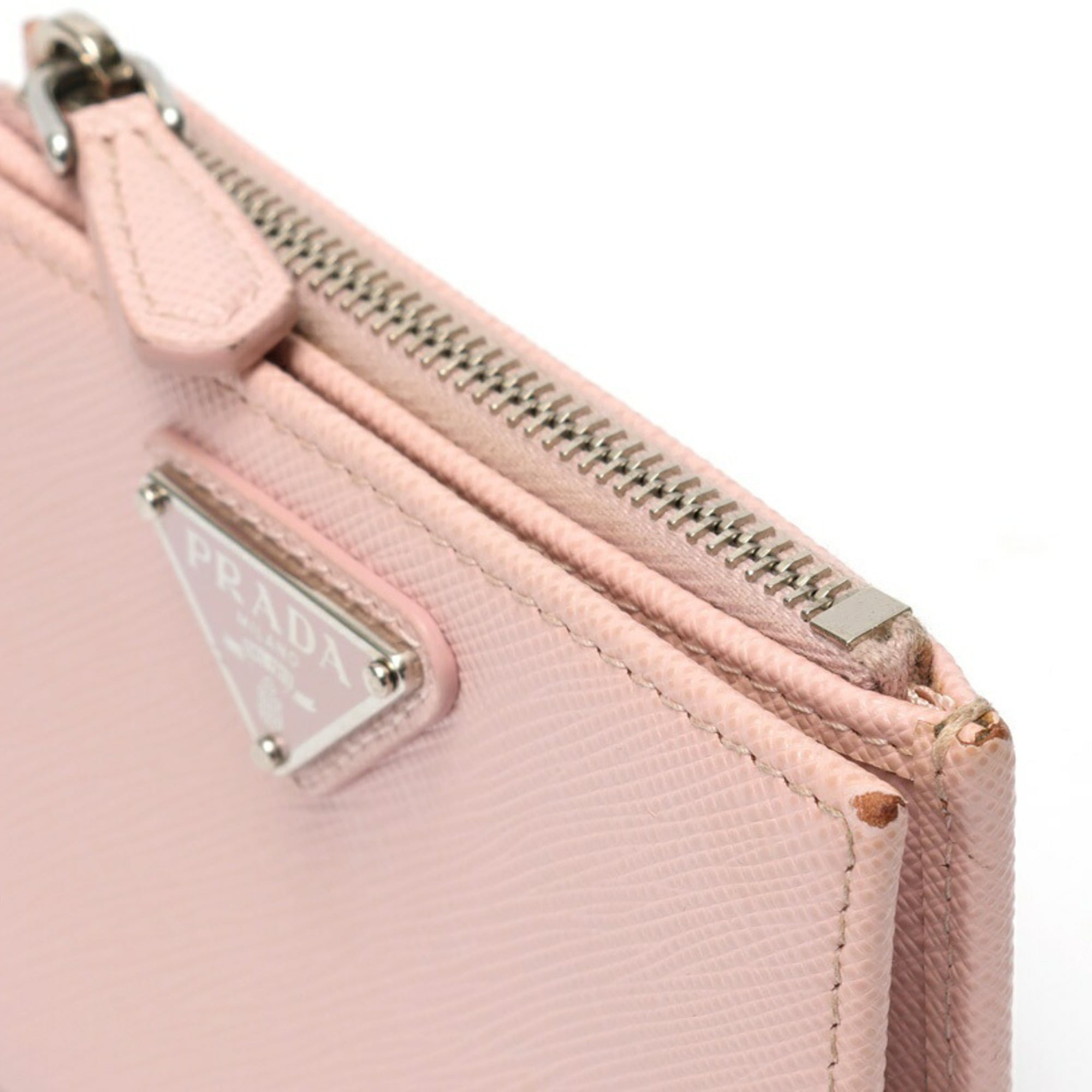 Prada Pink Leather Wallet (Bi-Fold) (Pre-Owned)