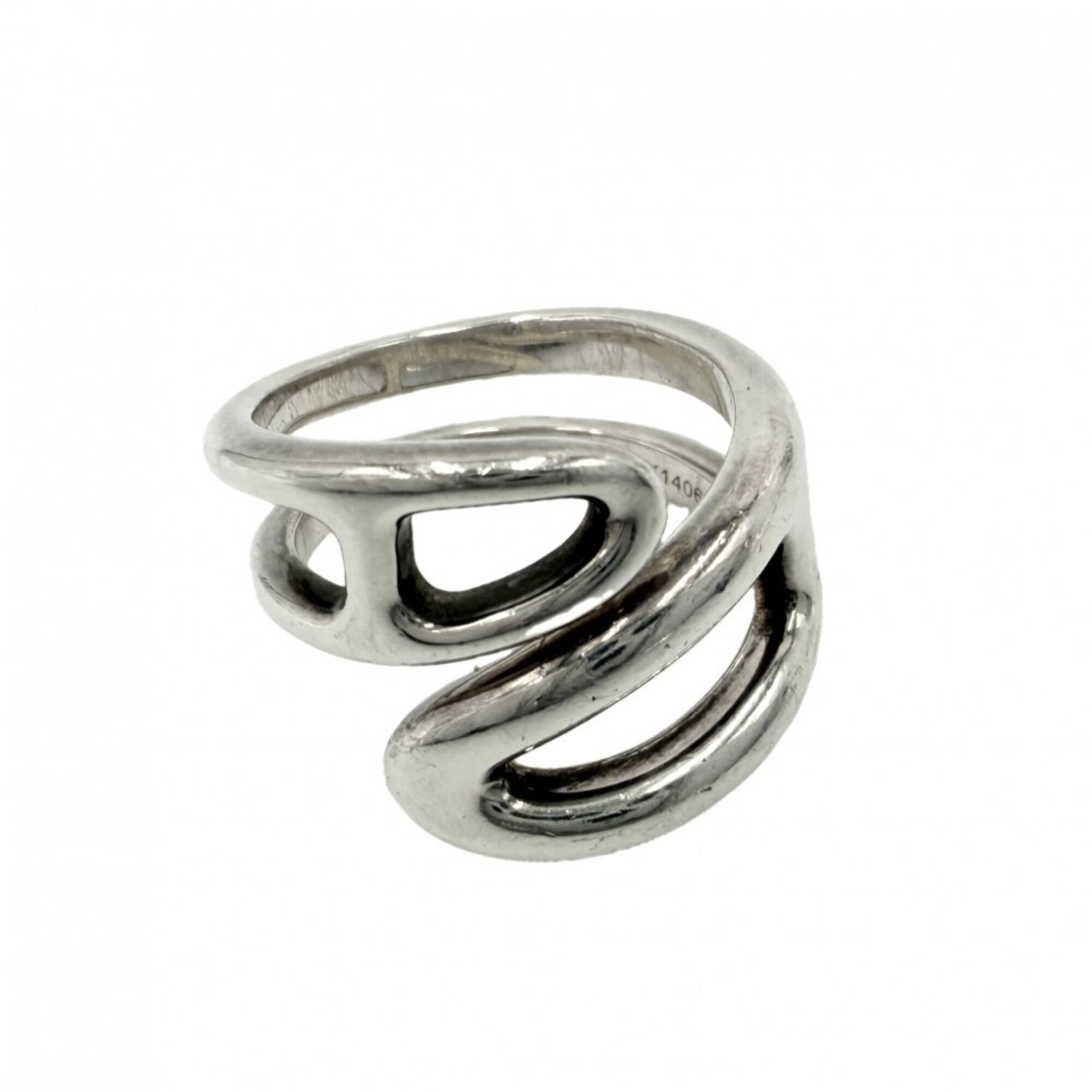 Hermes Silver 925 Band Ring (Pre-Owned)