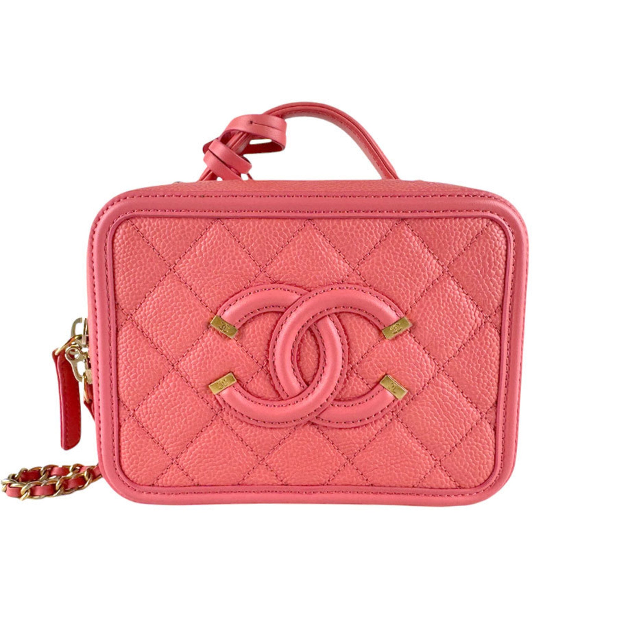 Chanel Pink Grained Calfskin Shoulder Bag (Pre-Owned)
