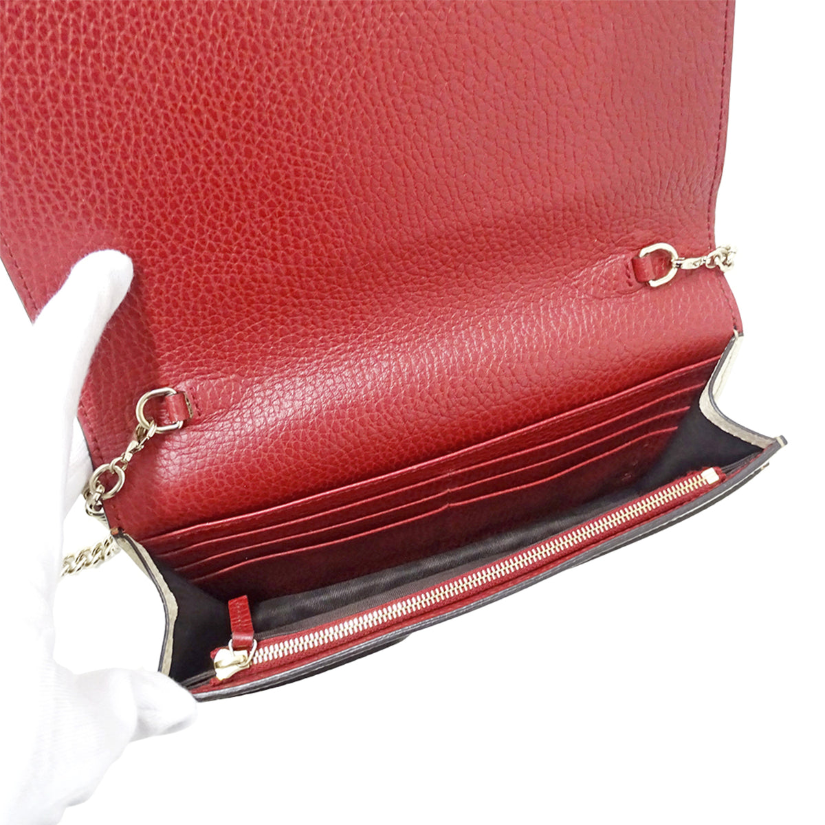 Gucci Navy Leather Chain/Shoulder Wallet (Pre-Owned)