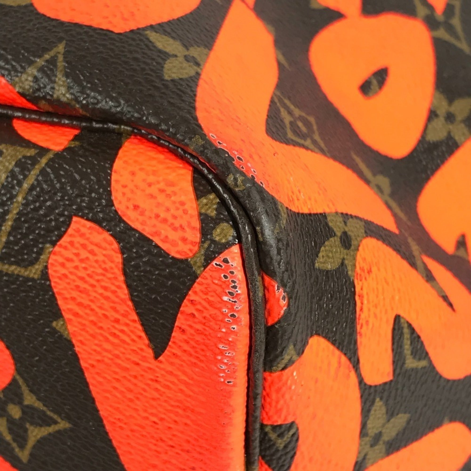 Louis Vuitton Brown Galle Orange Monogram Graffiti Shoulder Bag Tote Bag (Pre-Owned)