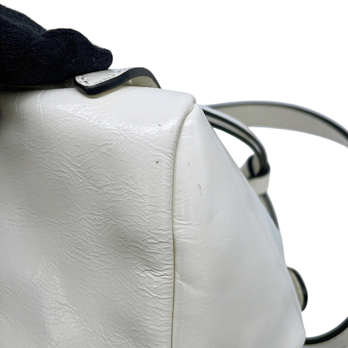 Prada White Leather Handbag Shoulder Bag (Pre-Owned)