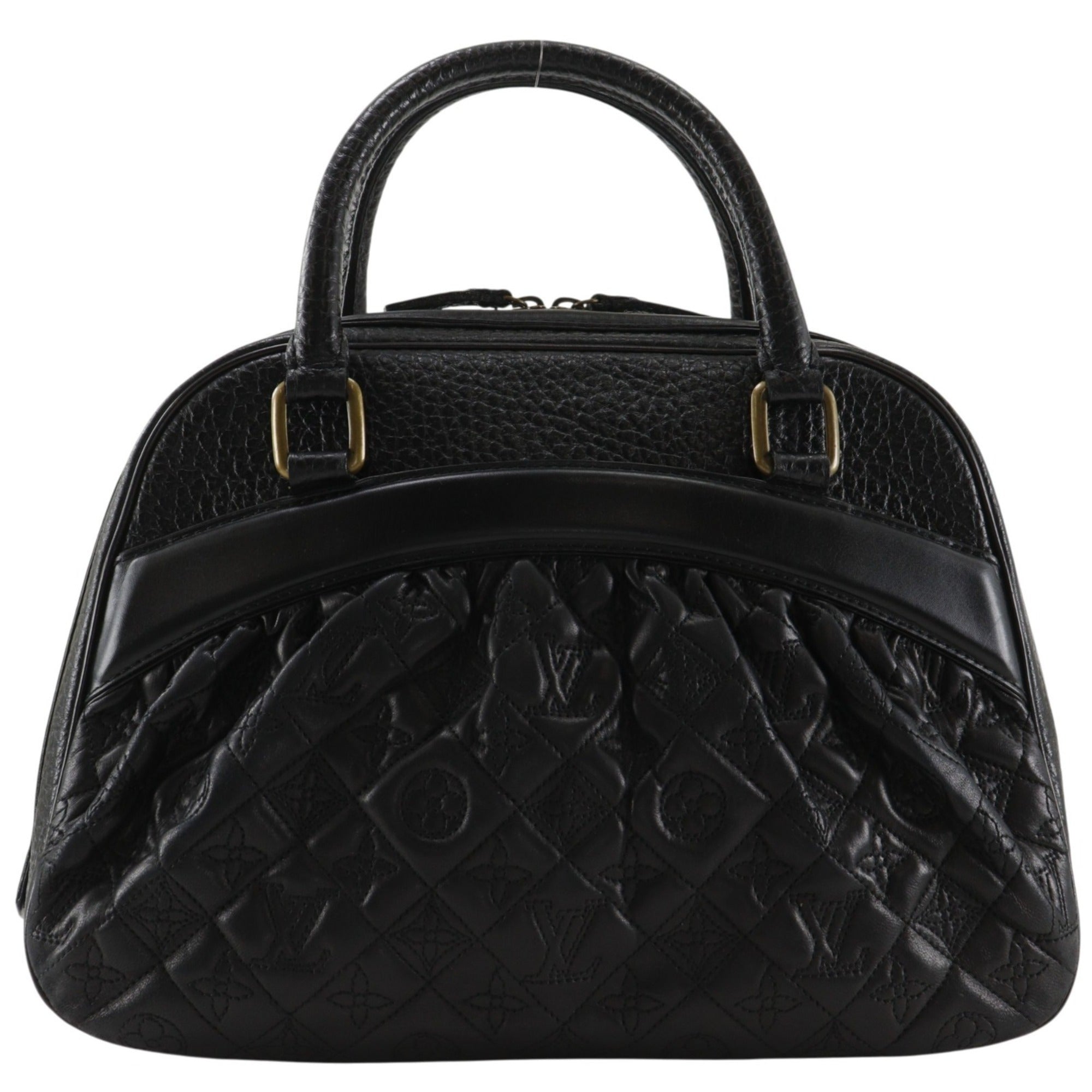 Louis Vuitton Black Monogram Noir Monogram Leather Handbag (Pre-Owned)