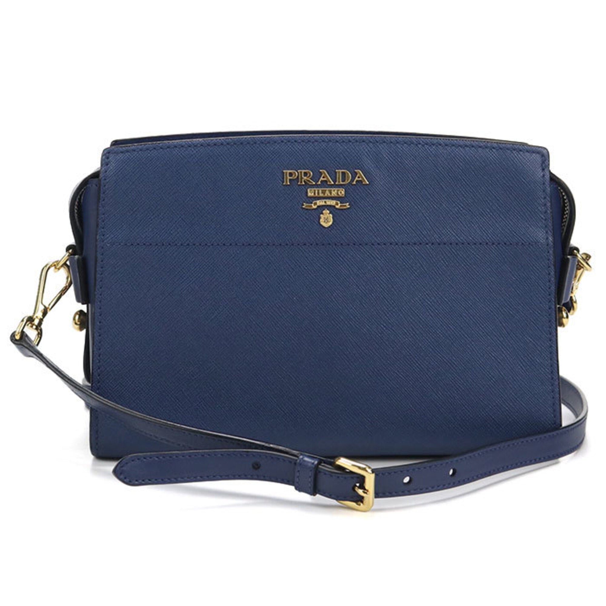 Prada Navy Leather Shoulder Bag (Pre-Owned)