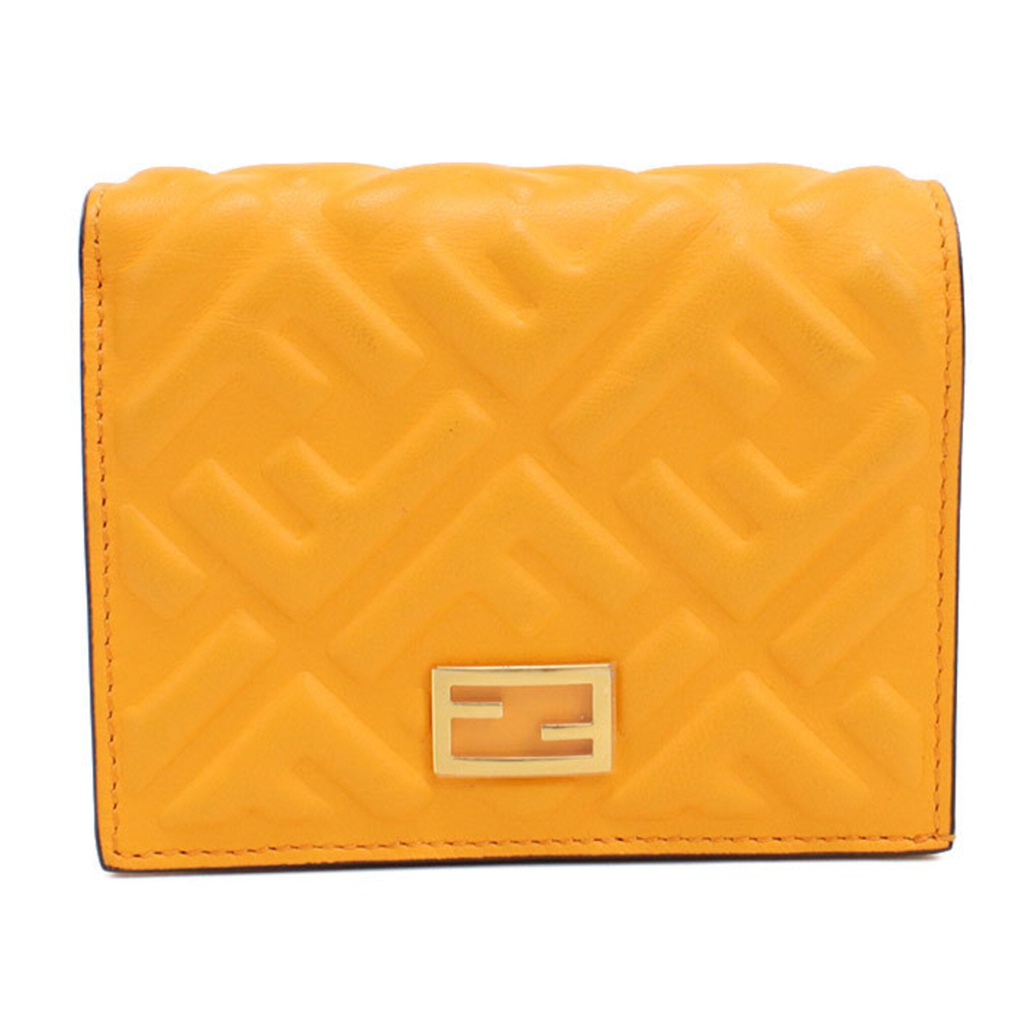 Fendi Orange Leather Wallet (Bi-Fold) (Pre-Owned)