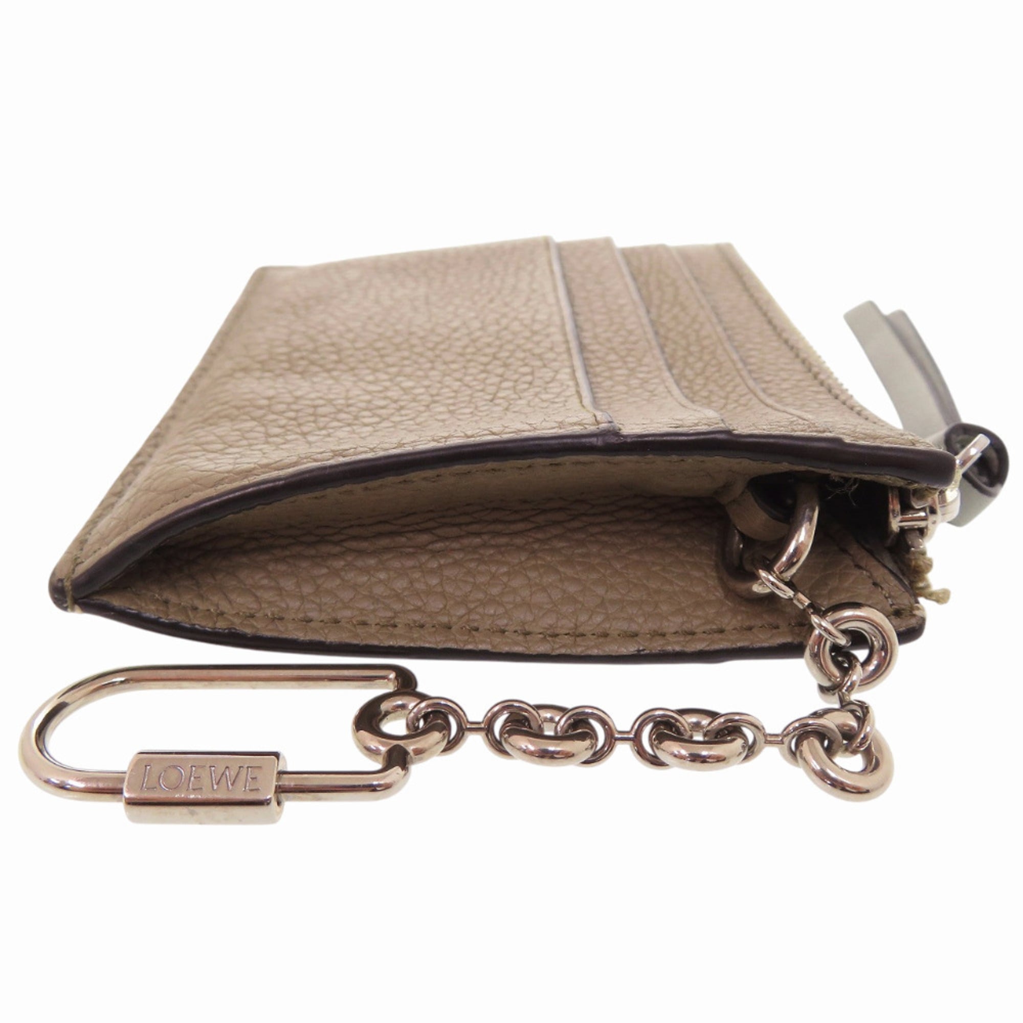 Loewe Khaki Leather Coin Purse/Coin Case (Pre-Owned)
