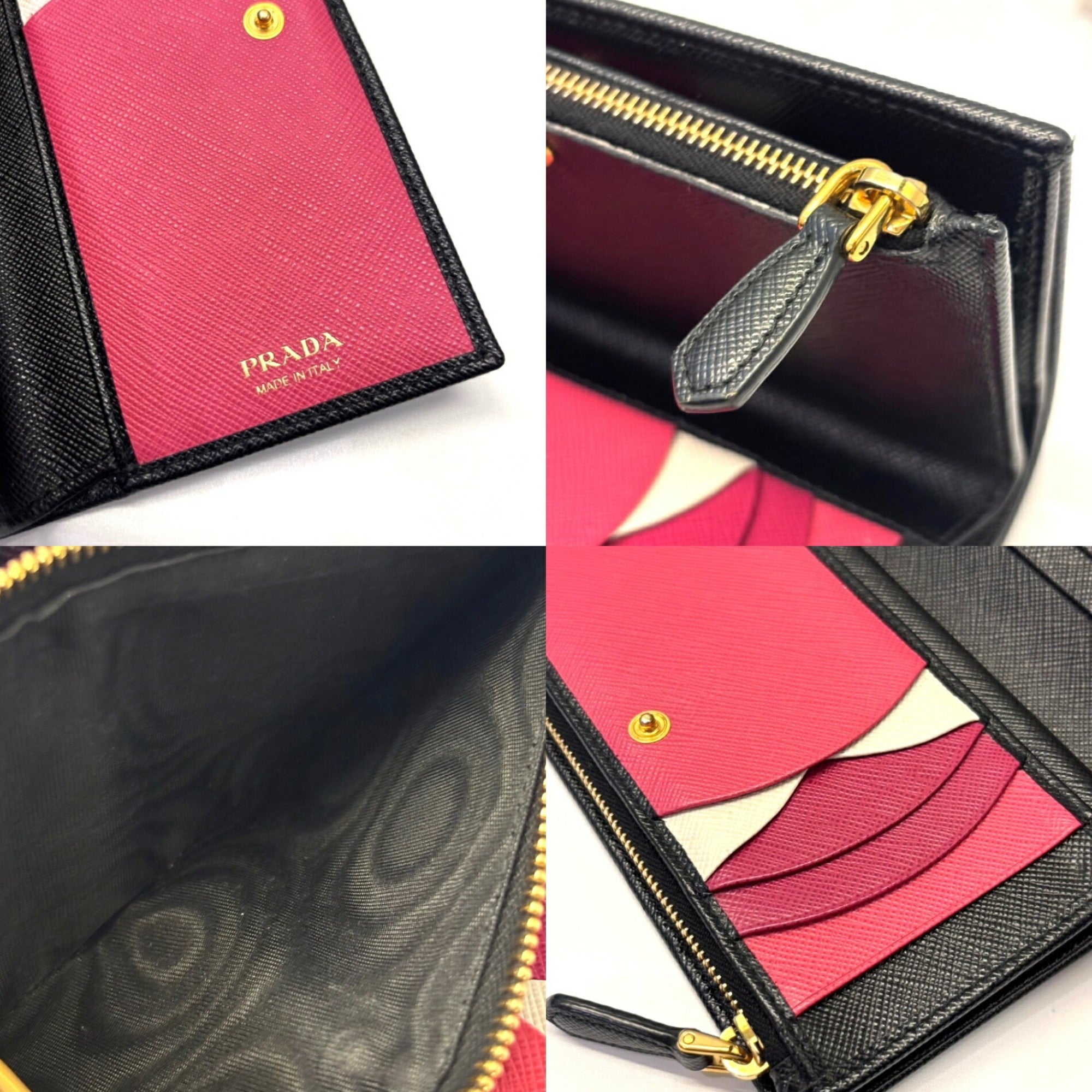Prada Saffiano Black Leather Wallet (Bi-Fold) (Pre-Owned)