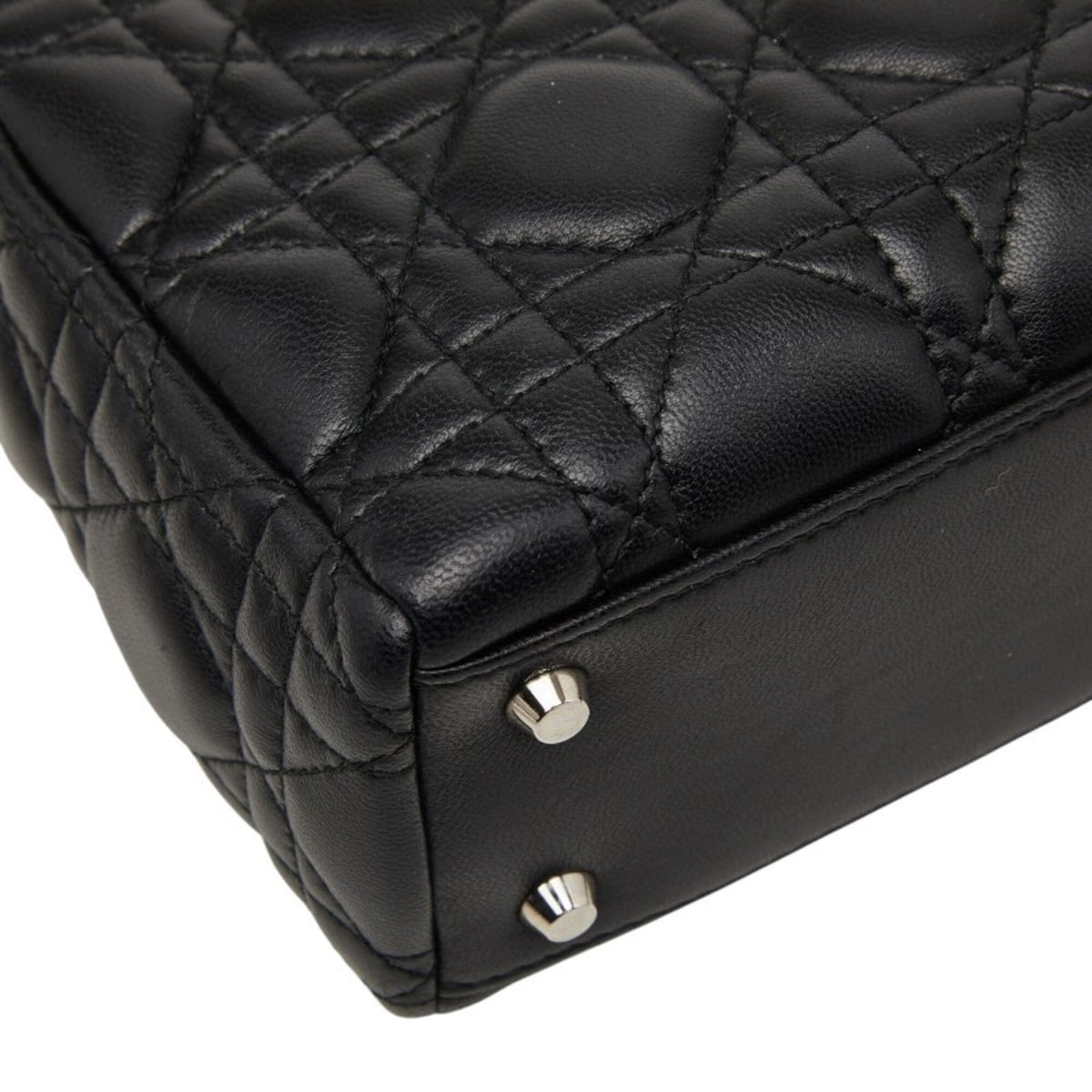 Christian Dior Black Leather Handbag Shoulder Bag (Pre-Owned)