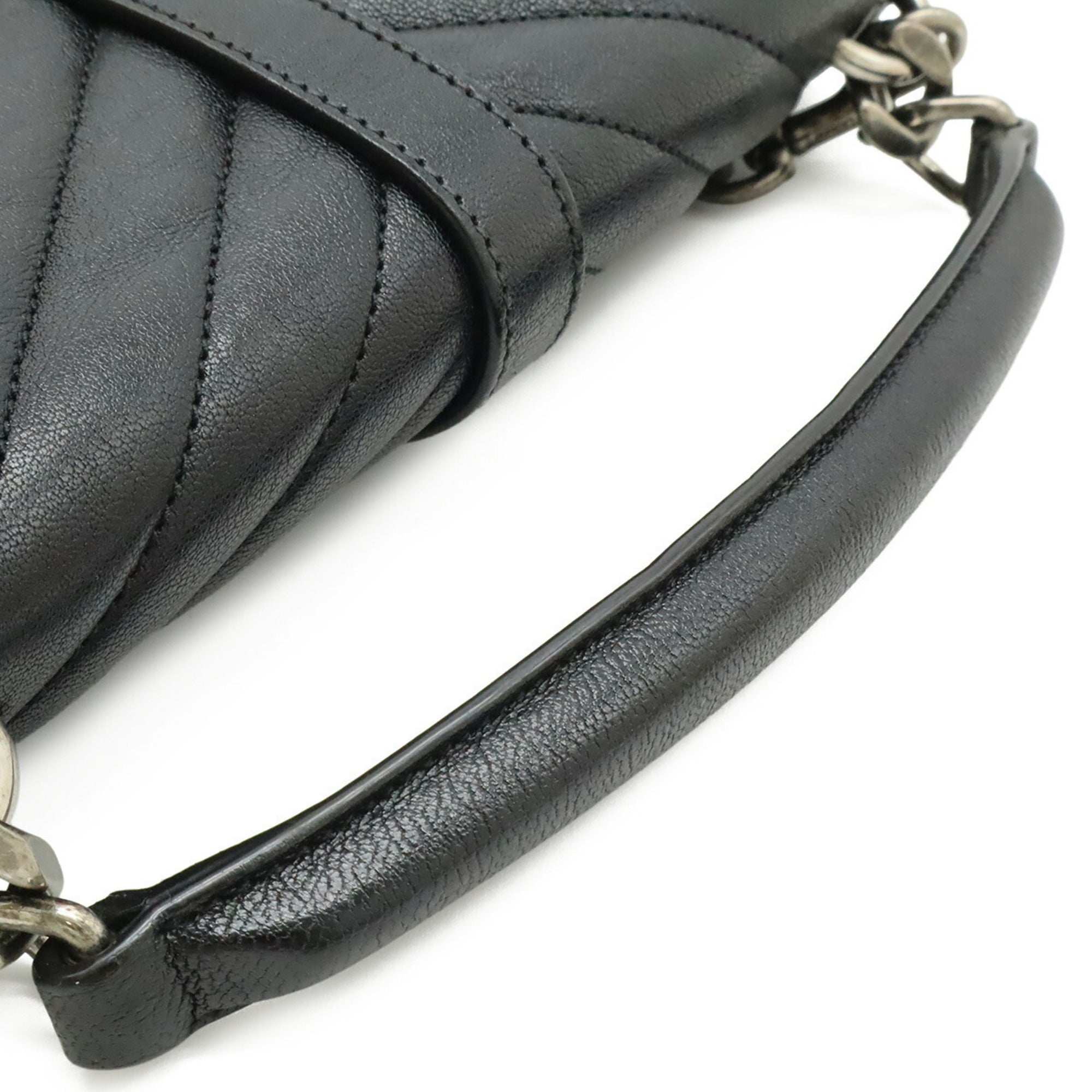 Yves Saint Laurent Black Leather Handbag Shoulder Bag (Pre-Owned)
