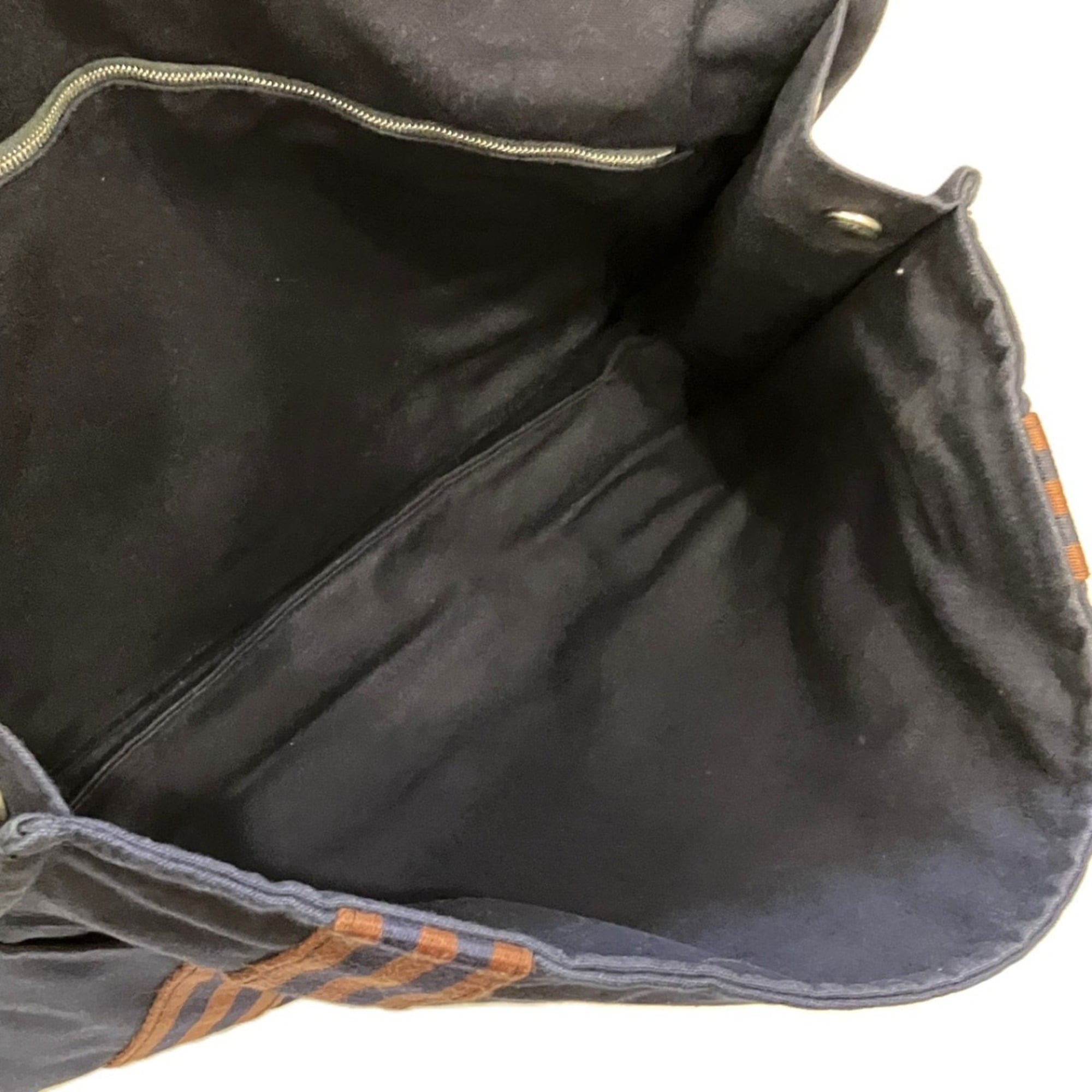 Hermes Fourre Tout Navy Canvas Tote Bag (Pre-Owned)
