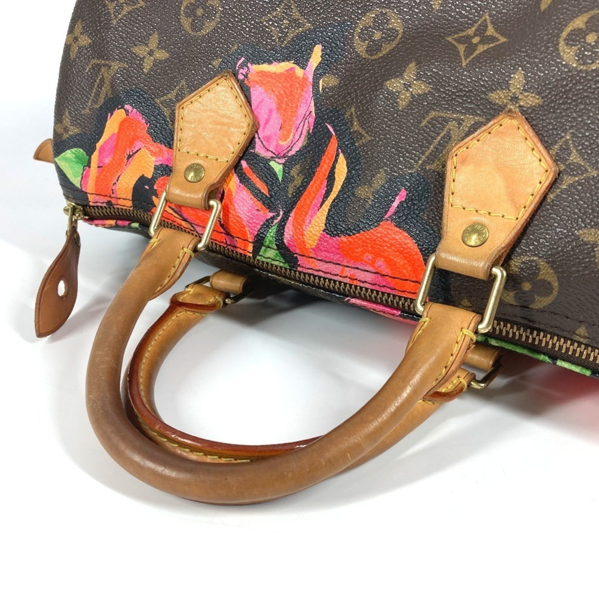 Louis Vuitton Brown Pink Canvas Boston Bag Handbag (Pre-Owned)