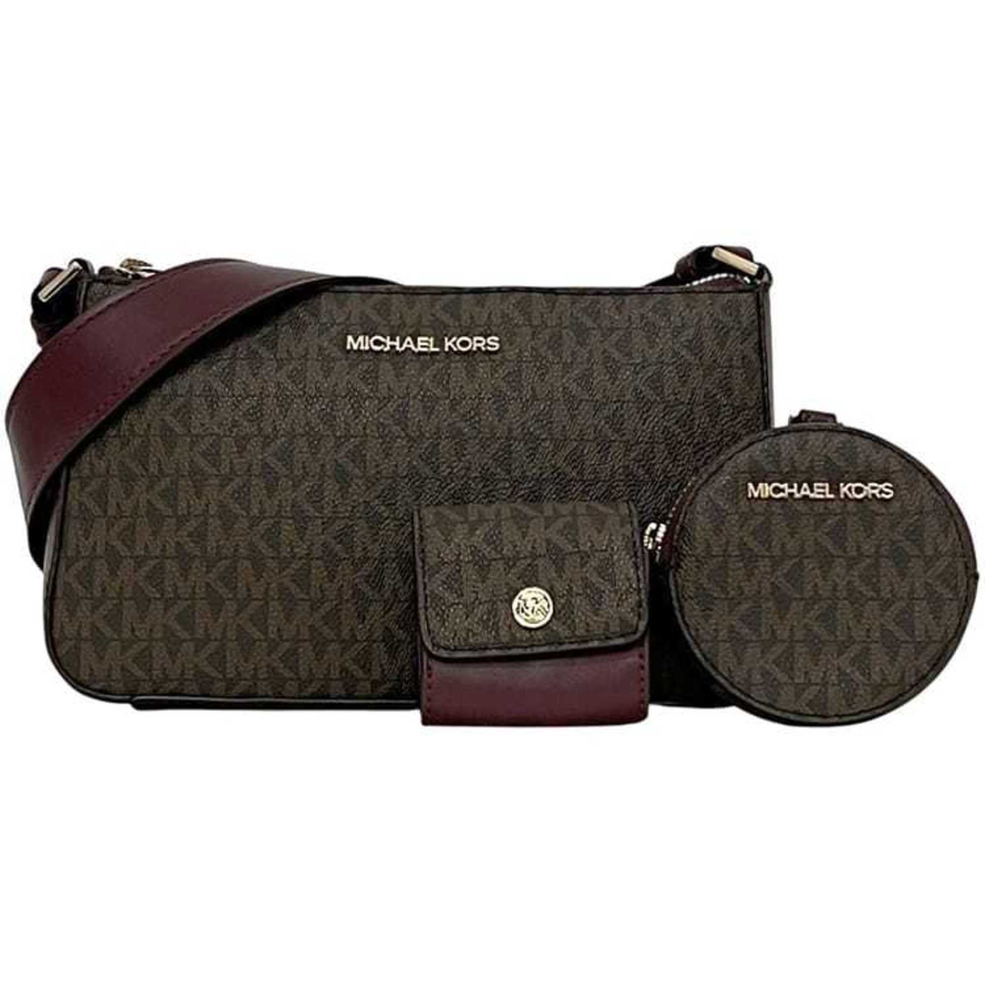 Michael Kors Bordeaux Brown Pvc Leather Shoulder Bag (Pre-Owned)