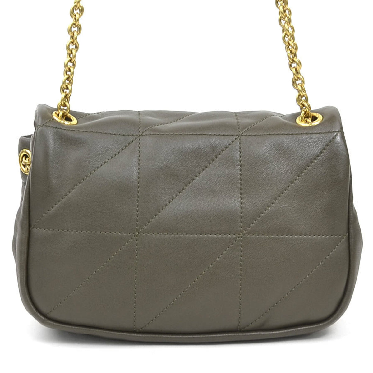 Saint Laurent Khaki Brown Leather Shoulder Bag (Pre-Owned)