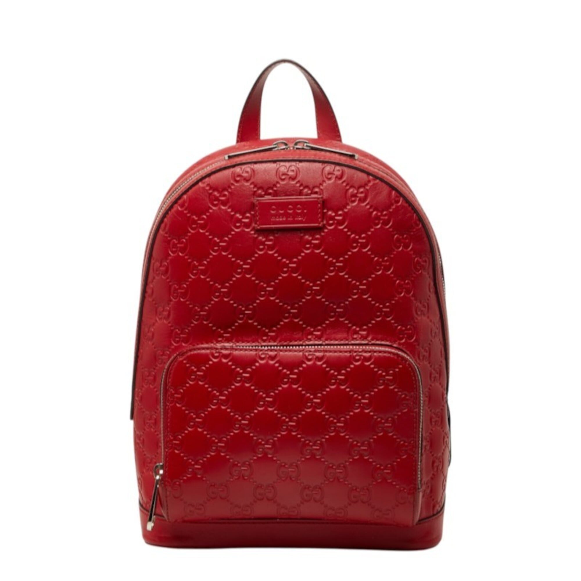 Gucci Red Color Leather Backpack (Pre-Owned)