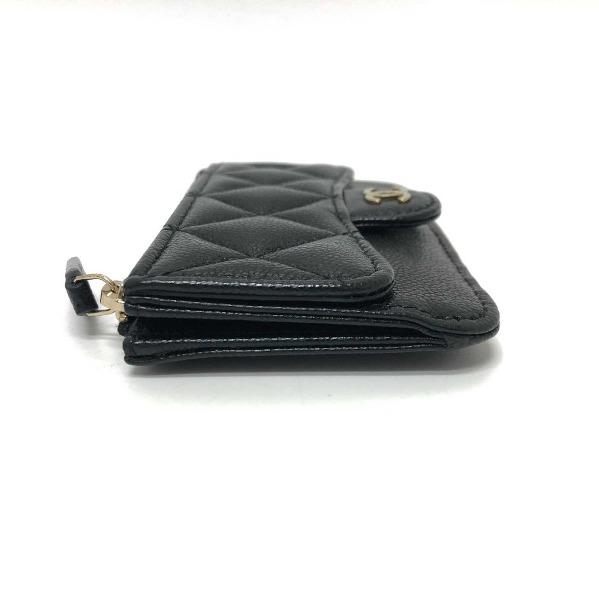 Chanel Black Grained Calfskin Coin Purse/Coin Case (Pre-Owned)