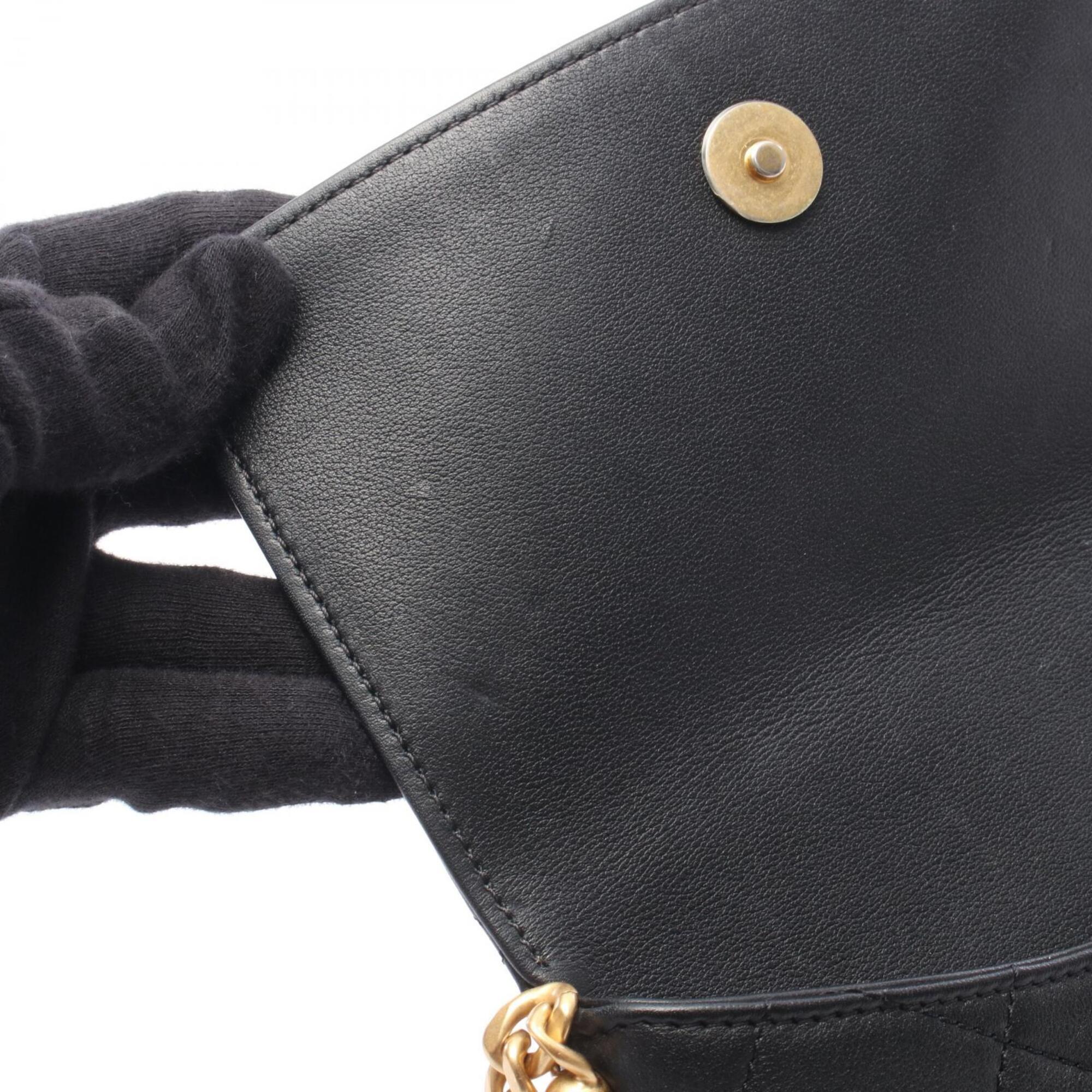 Chanel Matelasse Black Leather Handbag Shoulder Bag (Pre-Owned)