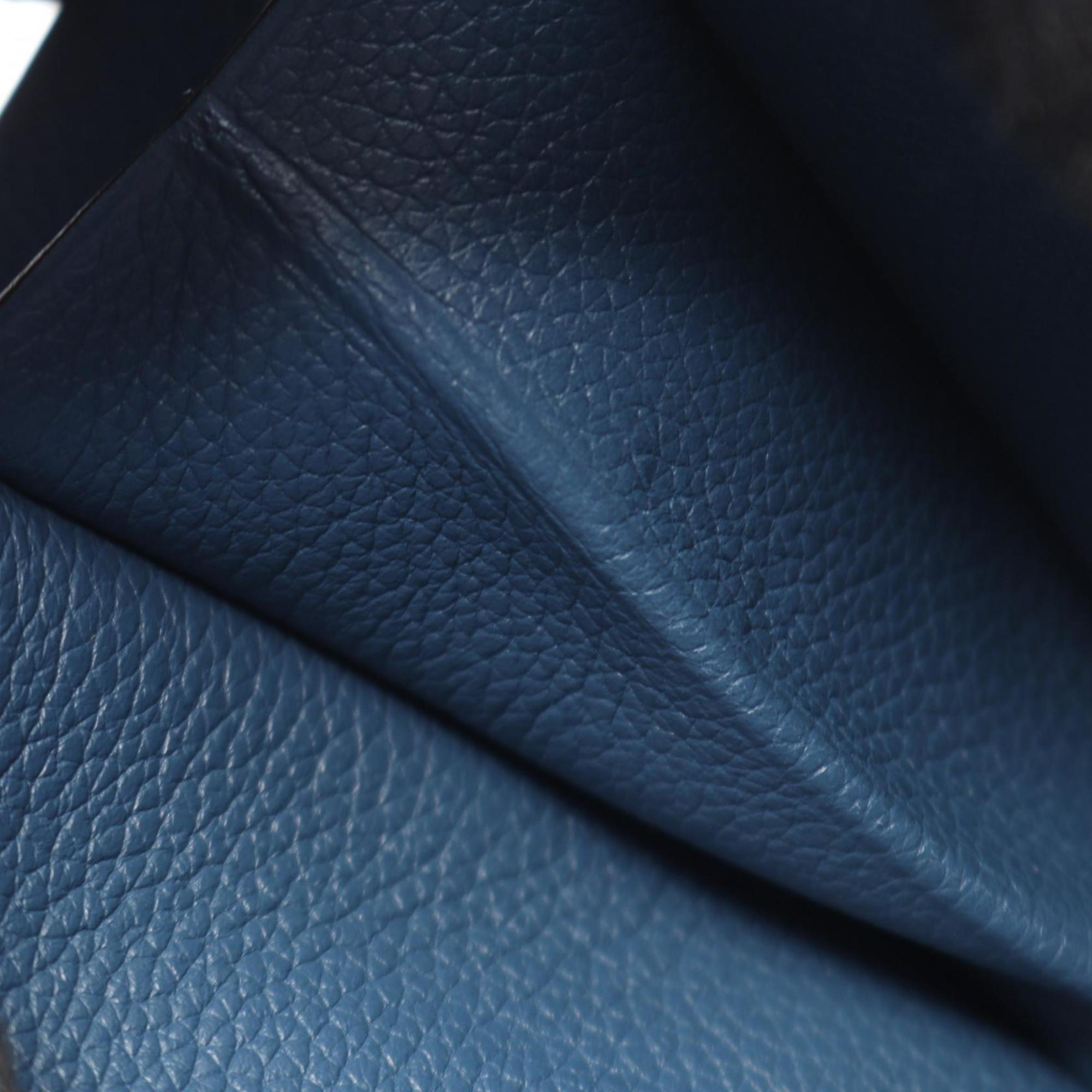 Hermes Blue Leather Handbag Shoulder Bag (Pre-Owned)