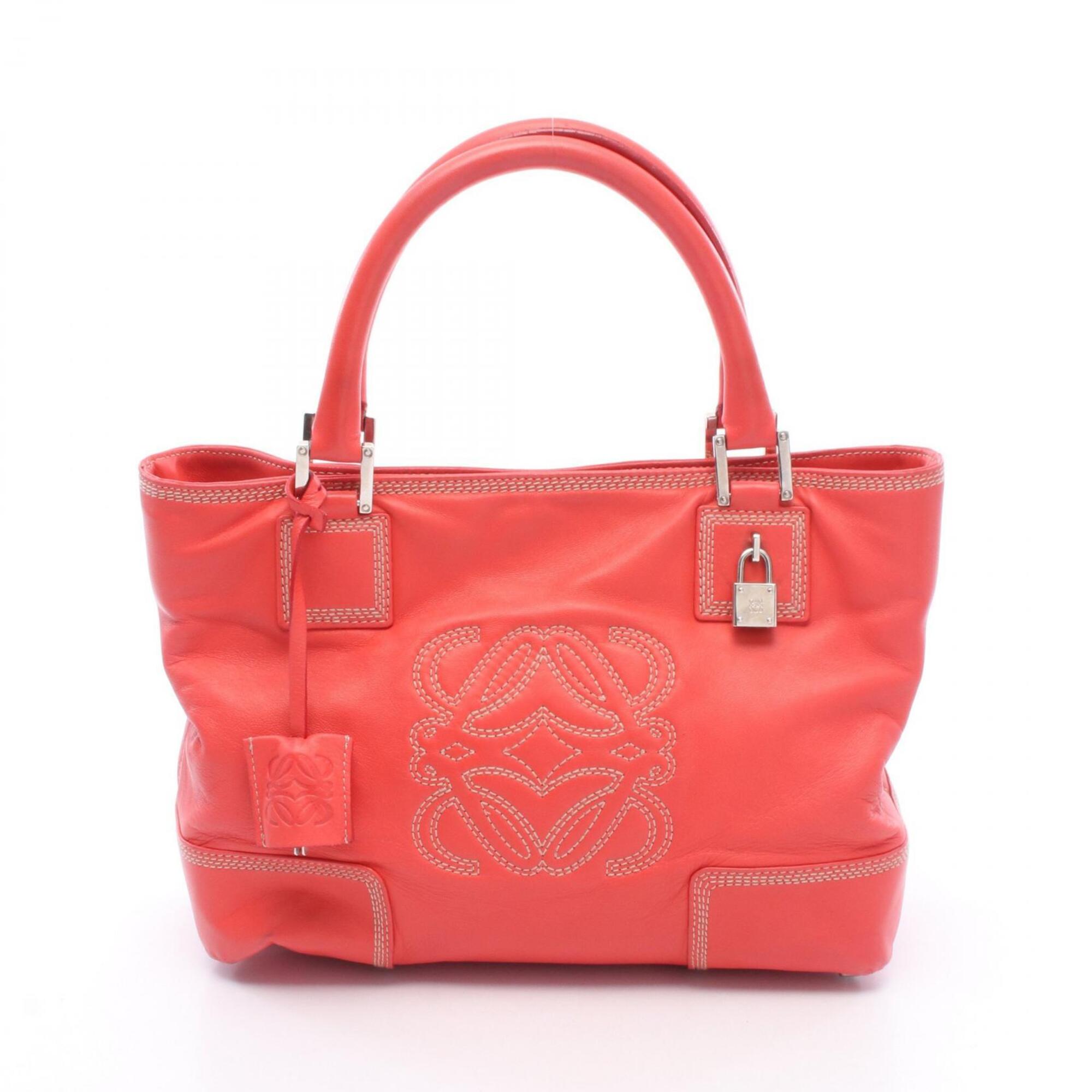 Loewe Red Color Leather Handbag (Pre-Owned)