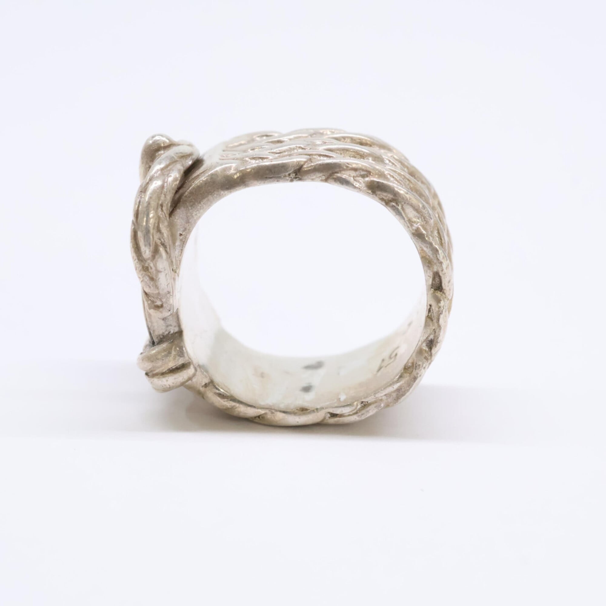 Hermes Silver Silver 925 Band Ring (Pre-Owned)