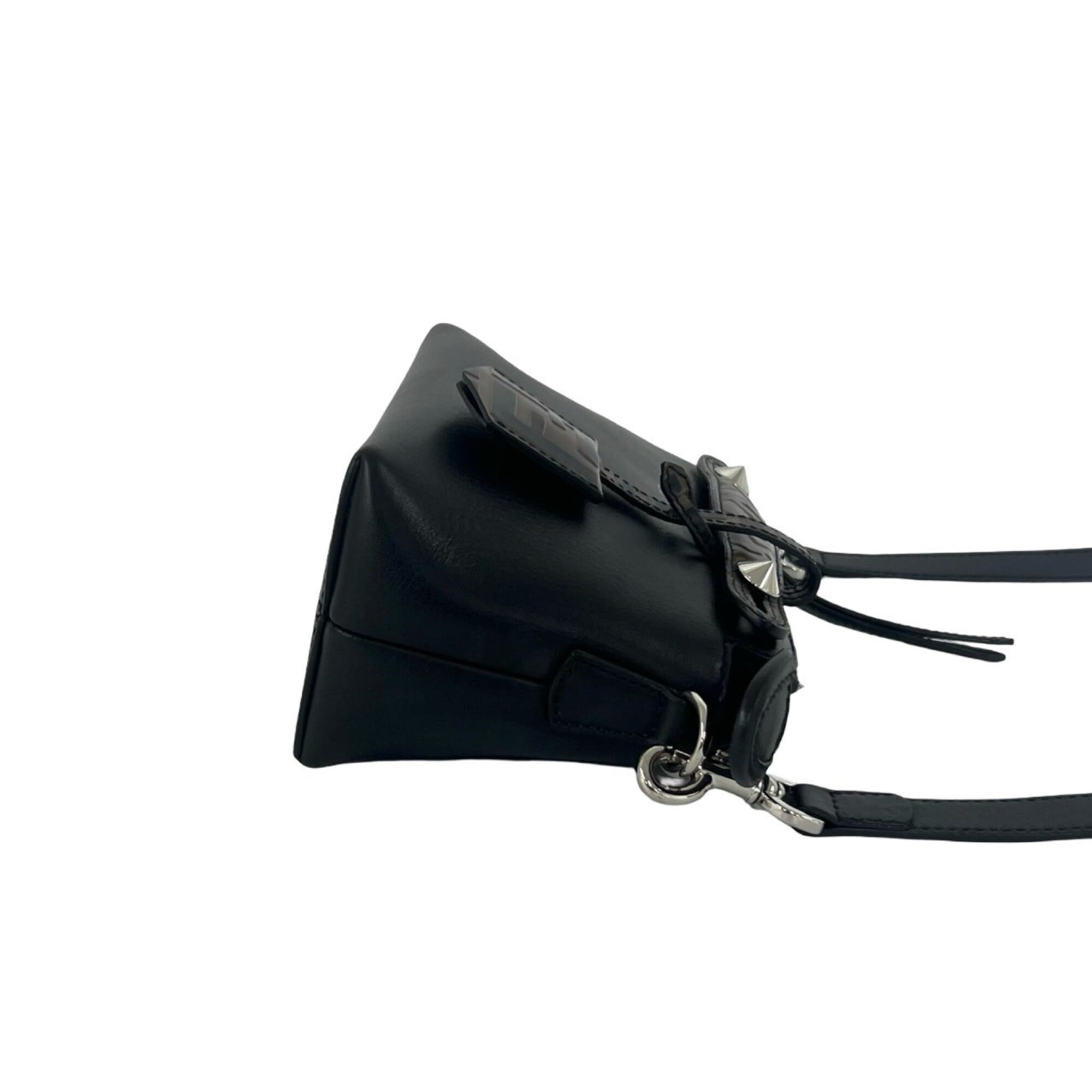 Fendi Black Brown Leather Handbag Shoulder Bag (Pre-Owned)