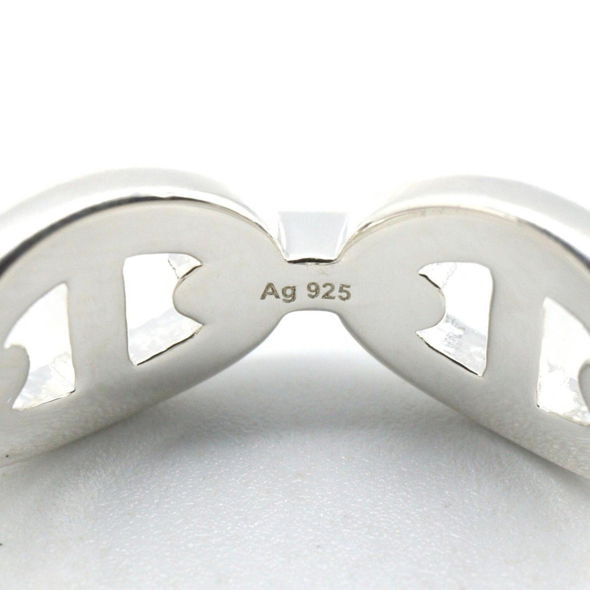 Hermes Silver Silver 925 Band Ring (Pre-Owned)