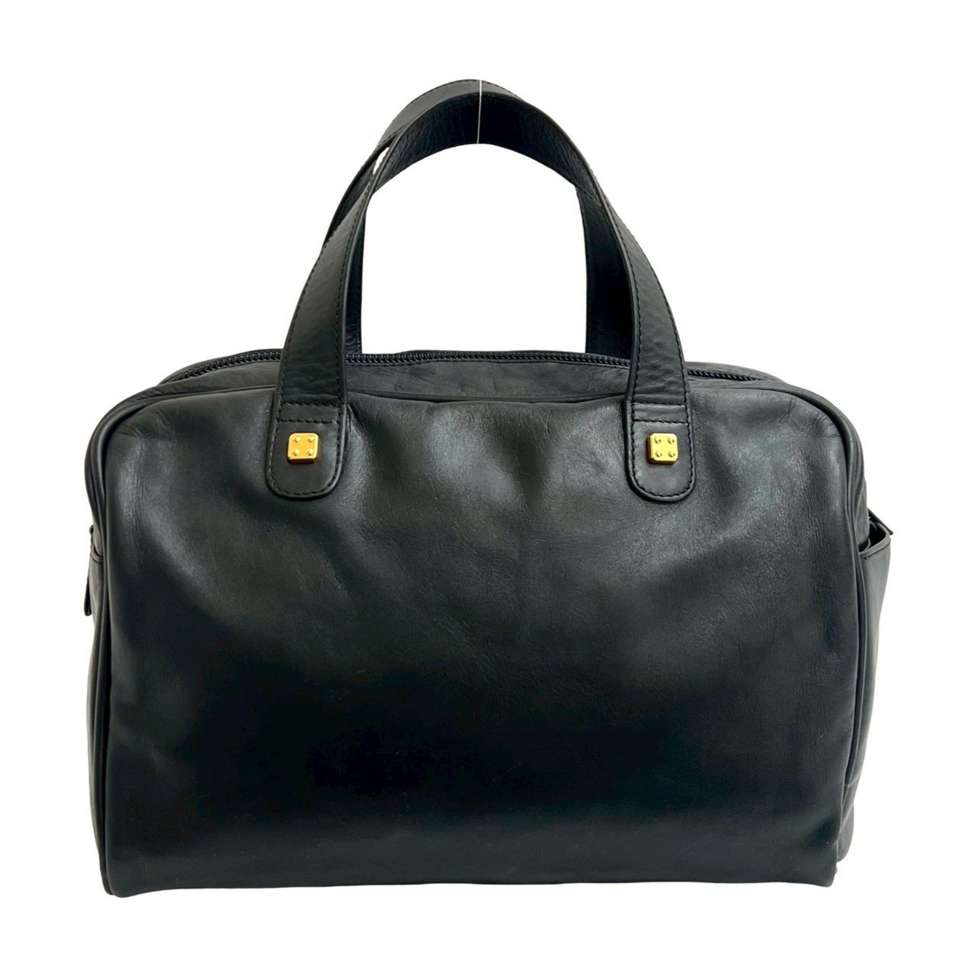 Loewe Black Leather Boston Bag Handbag (Pre-Owned)