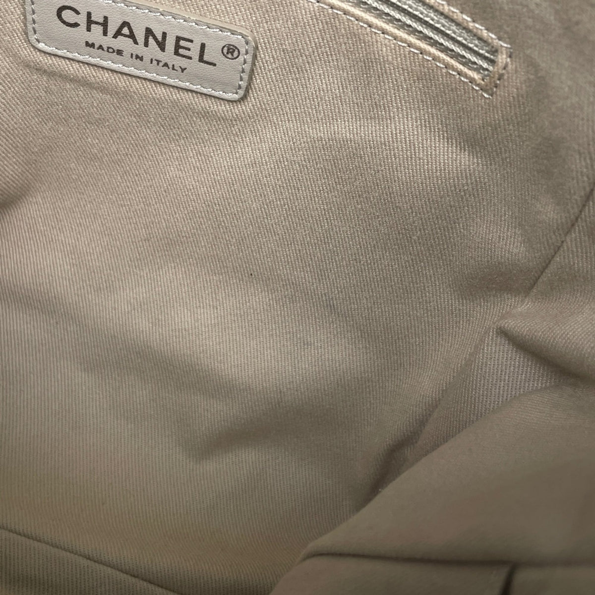 Chanel Black Gray Canvas Leather Tote Bag (Pre-Owned)