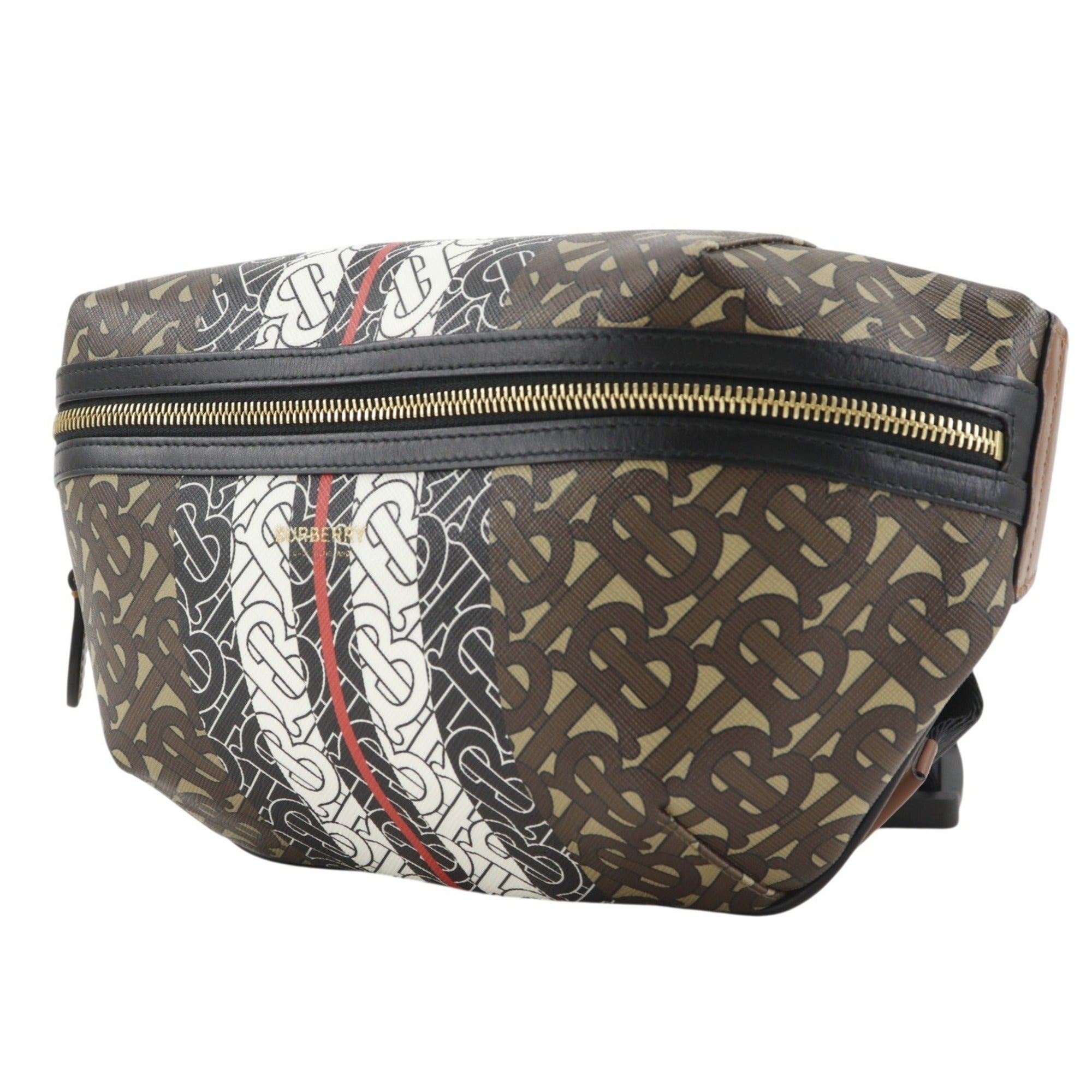 Burberry Brown Pvc Leather Fanny Pack Sling Bag (Pre-Owned)