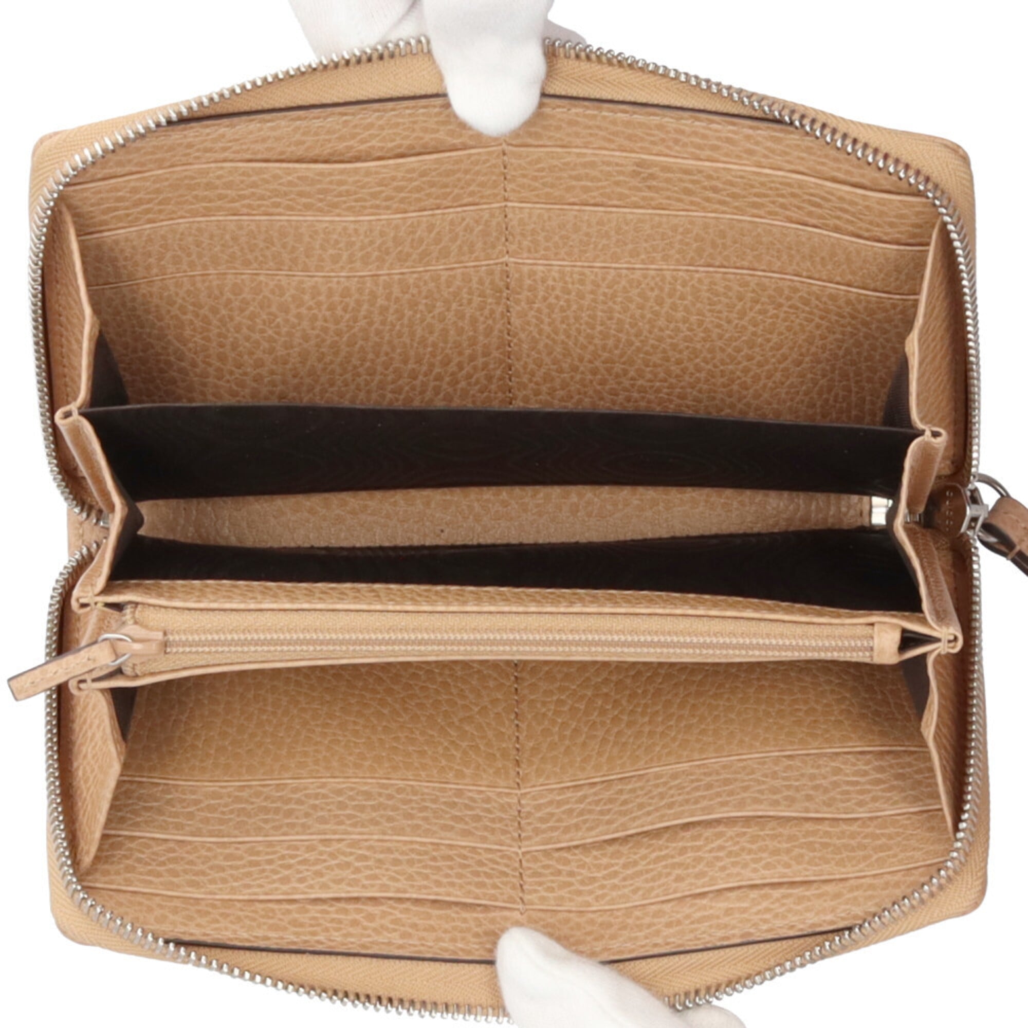 Gucci Beige Rose Leather Long Wallet (Bi-Fold) (Pre-Owned)