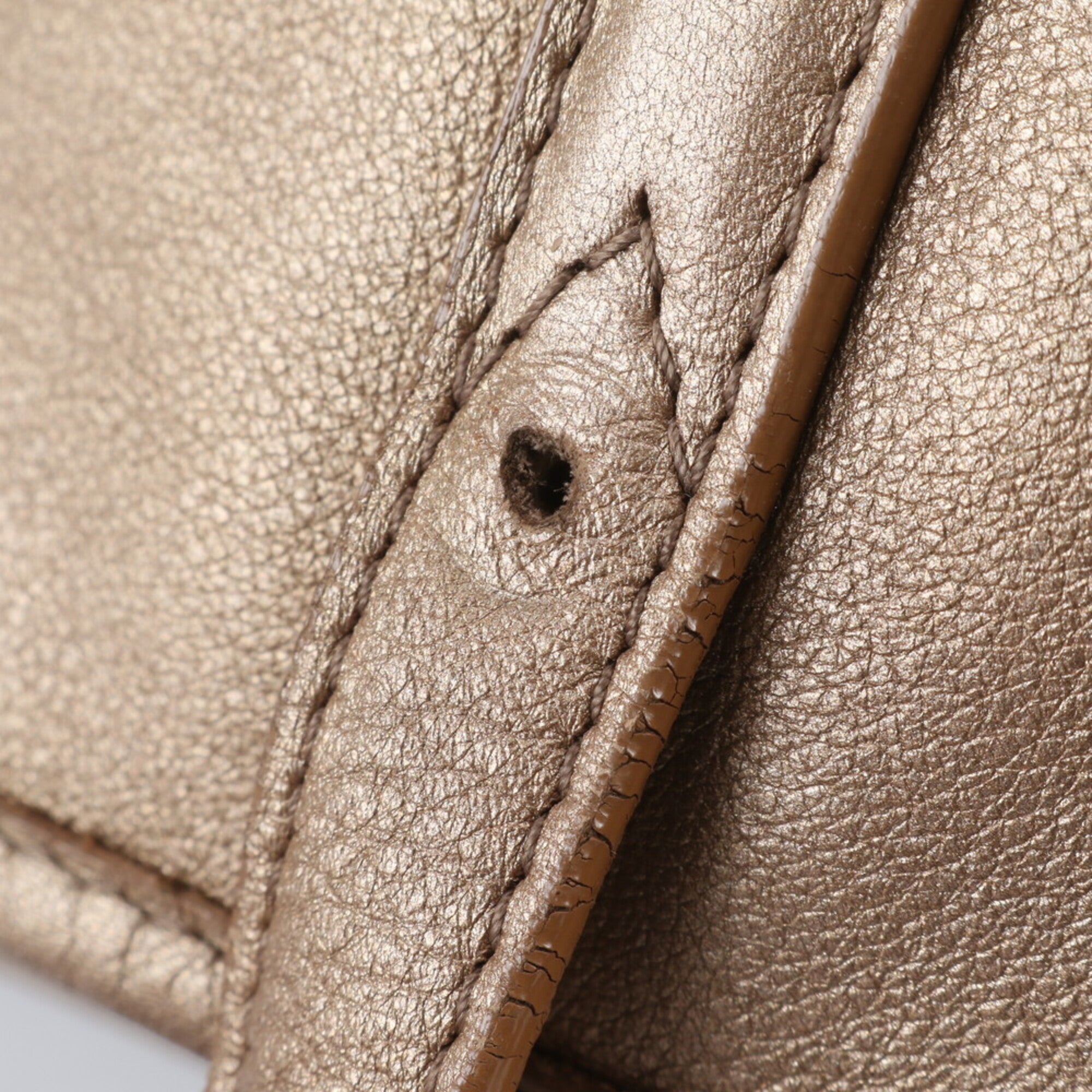 Bvlgari Gold Leather Handbag (Pre-Owned)
