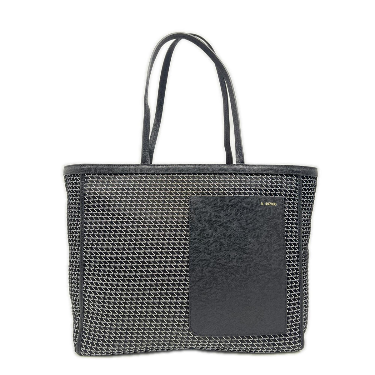 Valextra Black White Leather Handbag Tote Bag (Pre-Owned)