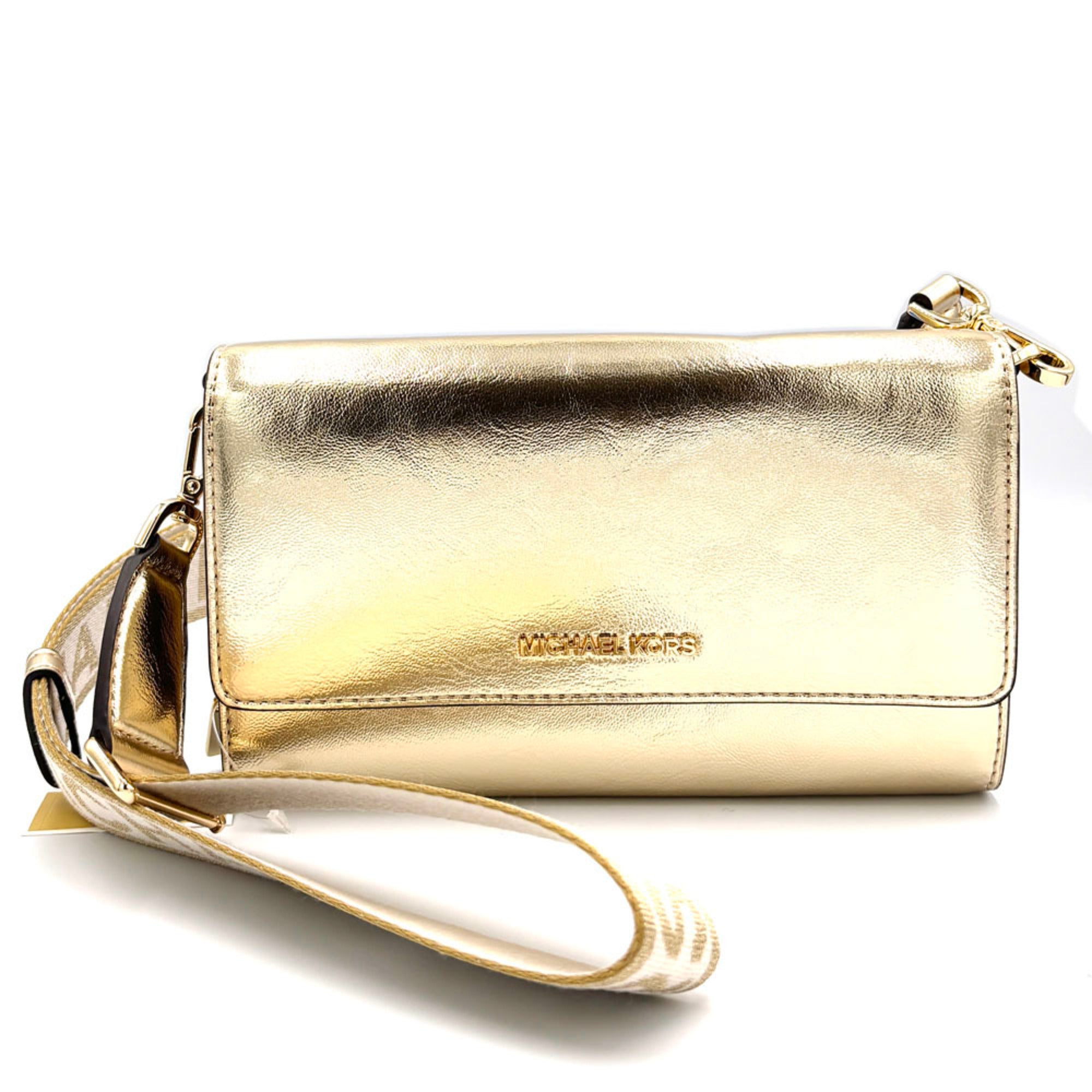 Michael Kors Gold Leather Chain/Shoulder Wallet (Pre-Owned)