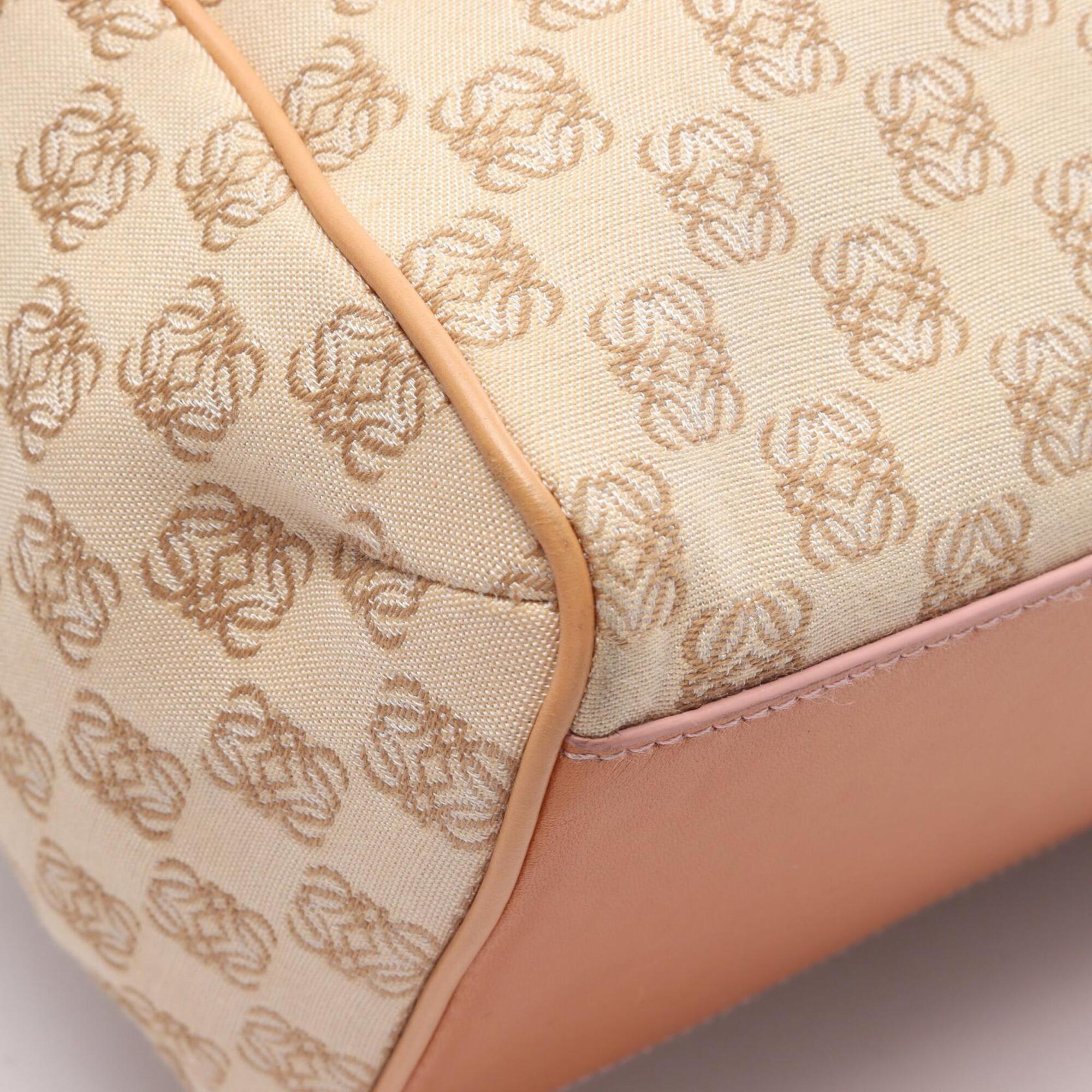 Loewe Beige Brown Canvas Leather Handbag Tote Bag (Pre-Owned)