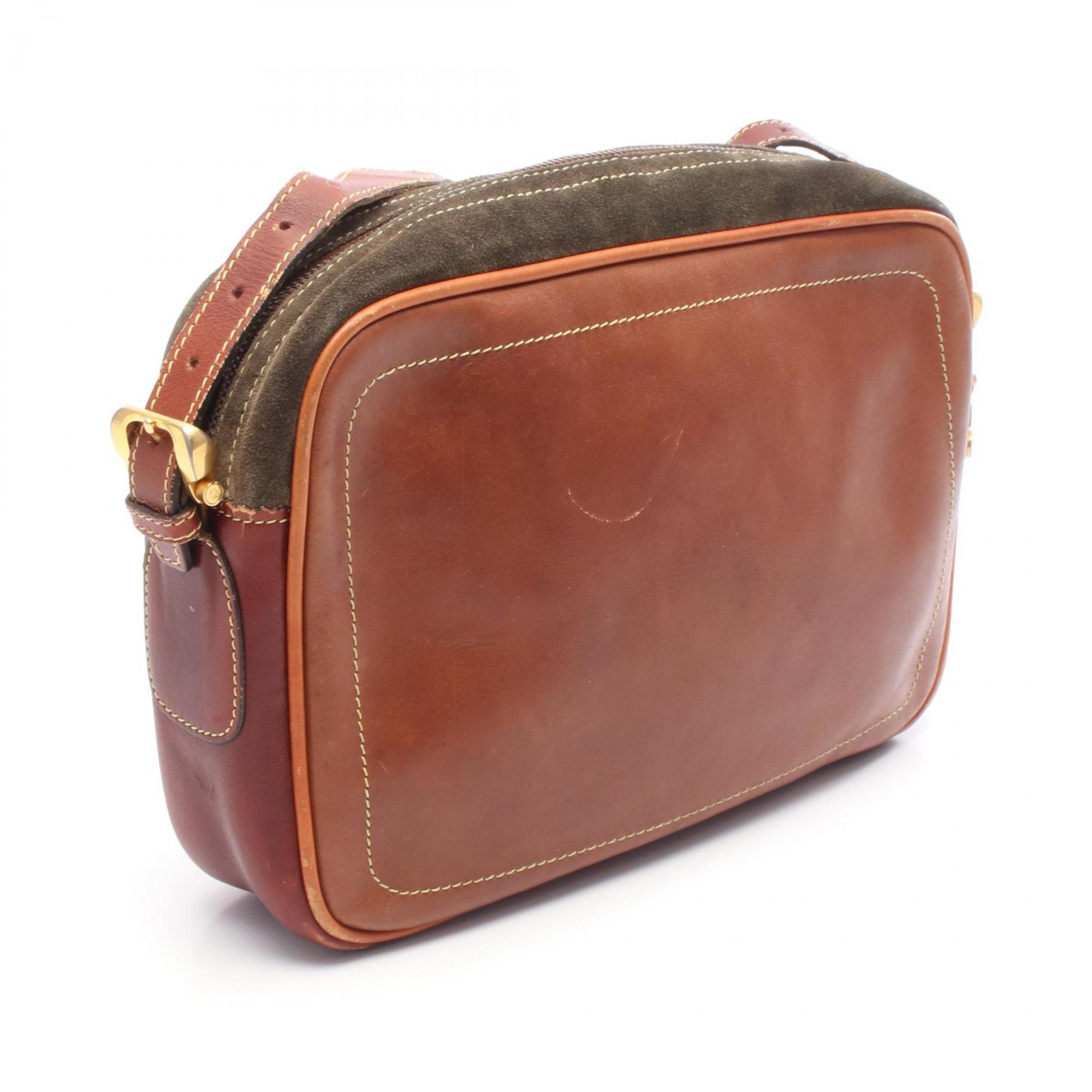 Loewe Brown Khaki Suede Leather Shoulder Bag (Pre-Owned)