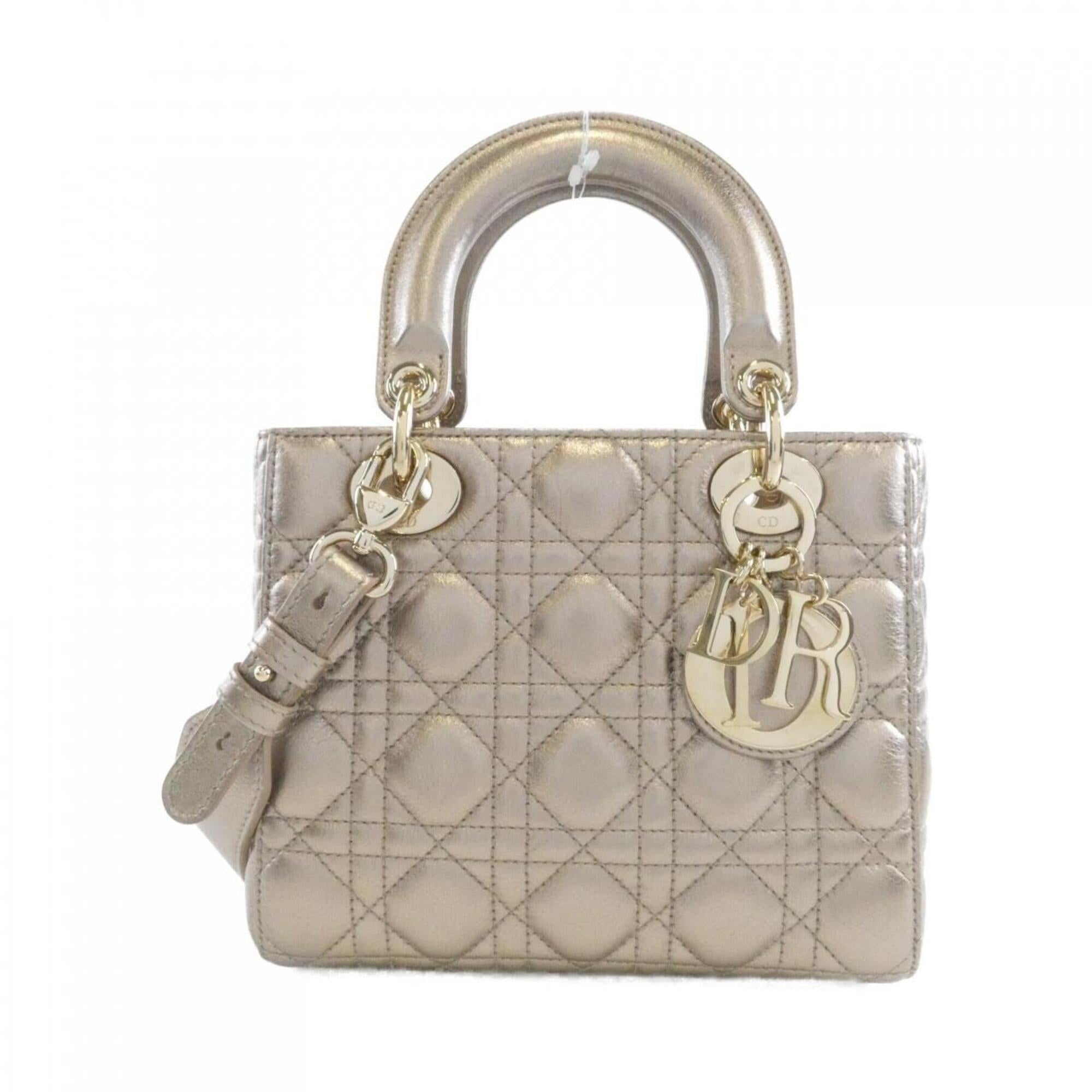 Christian Dior Gold Leather Handbag (Pre-Owned)