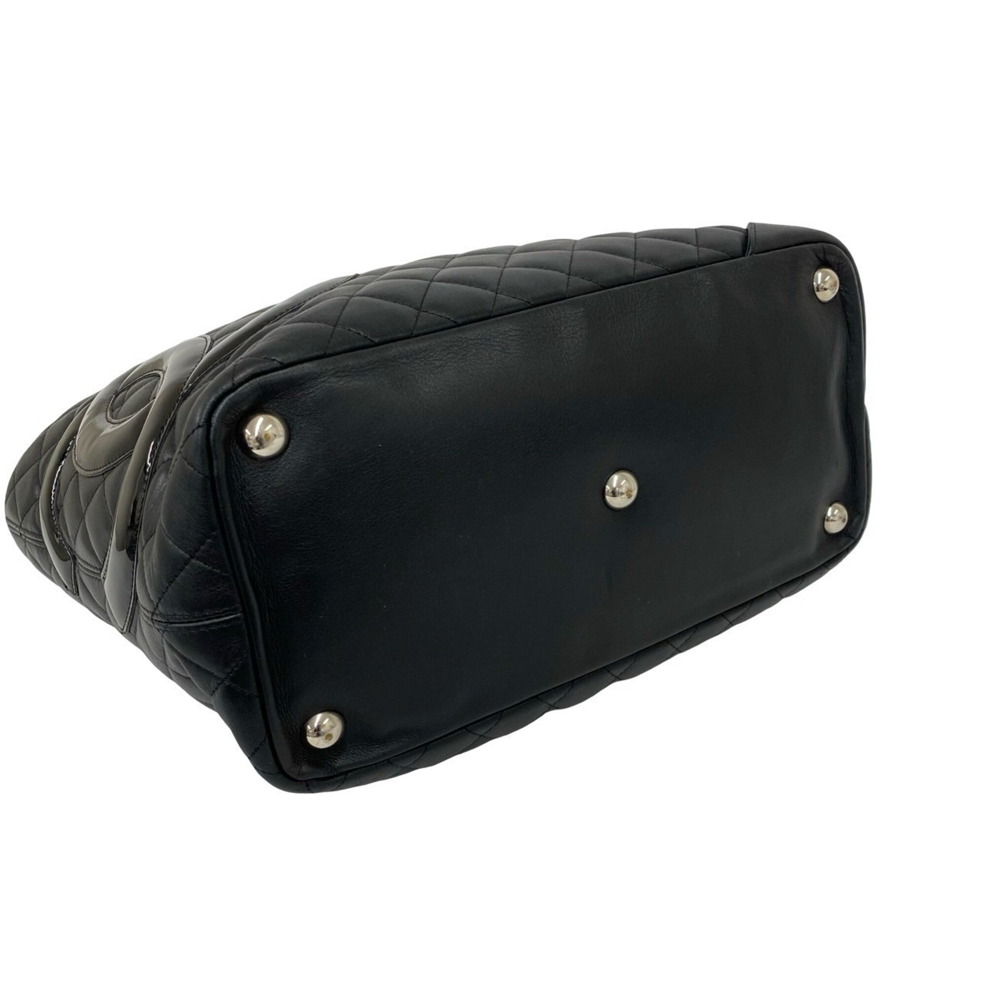 Chanel Black Leather Handbag Tote Bag (Pre-Owned)