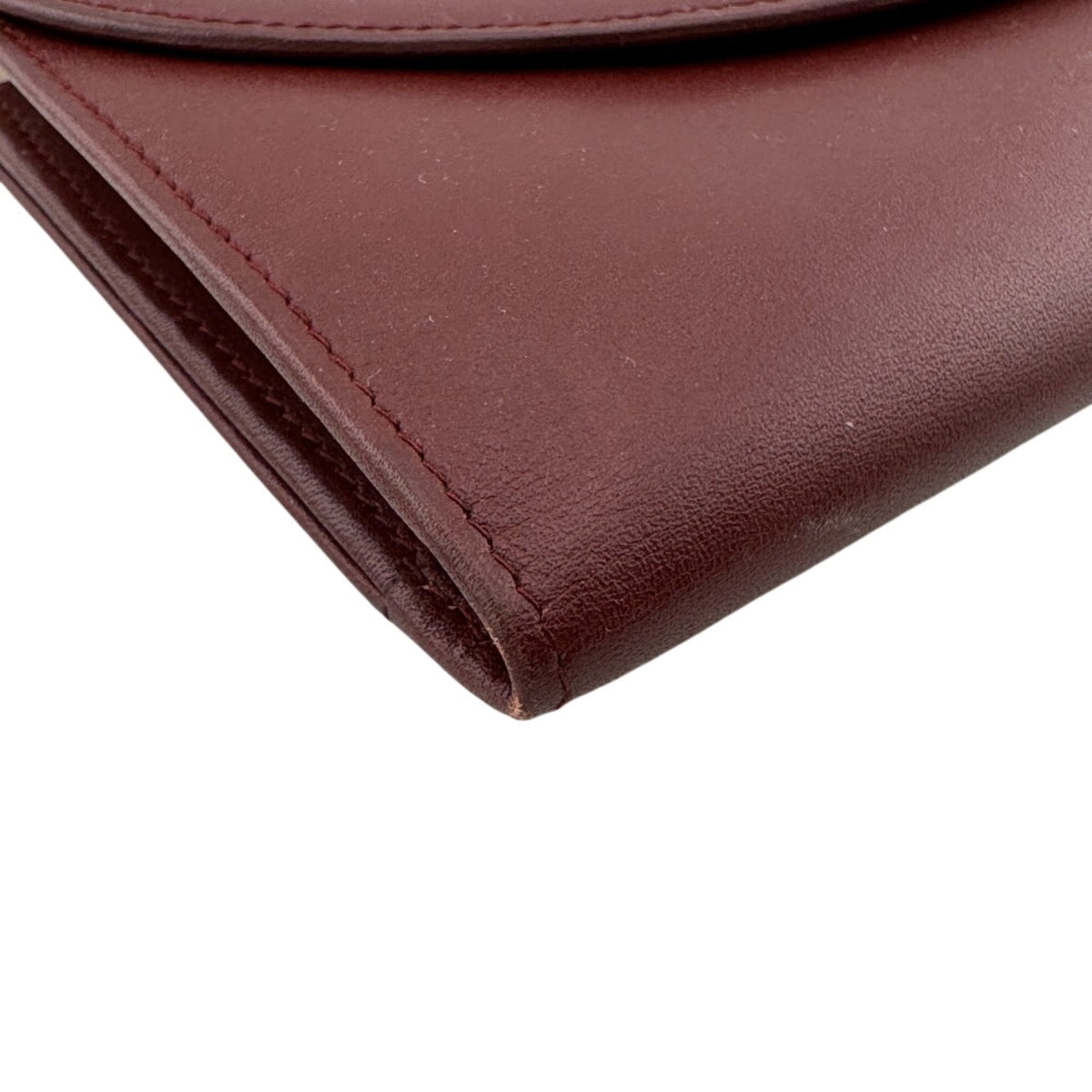 Cartier Must Red Color Leather Long Wallet (Bi-Fold) (Pre-Owned)