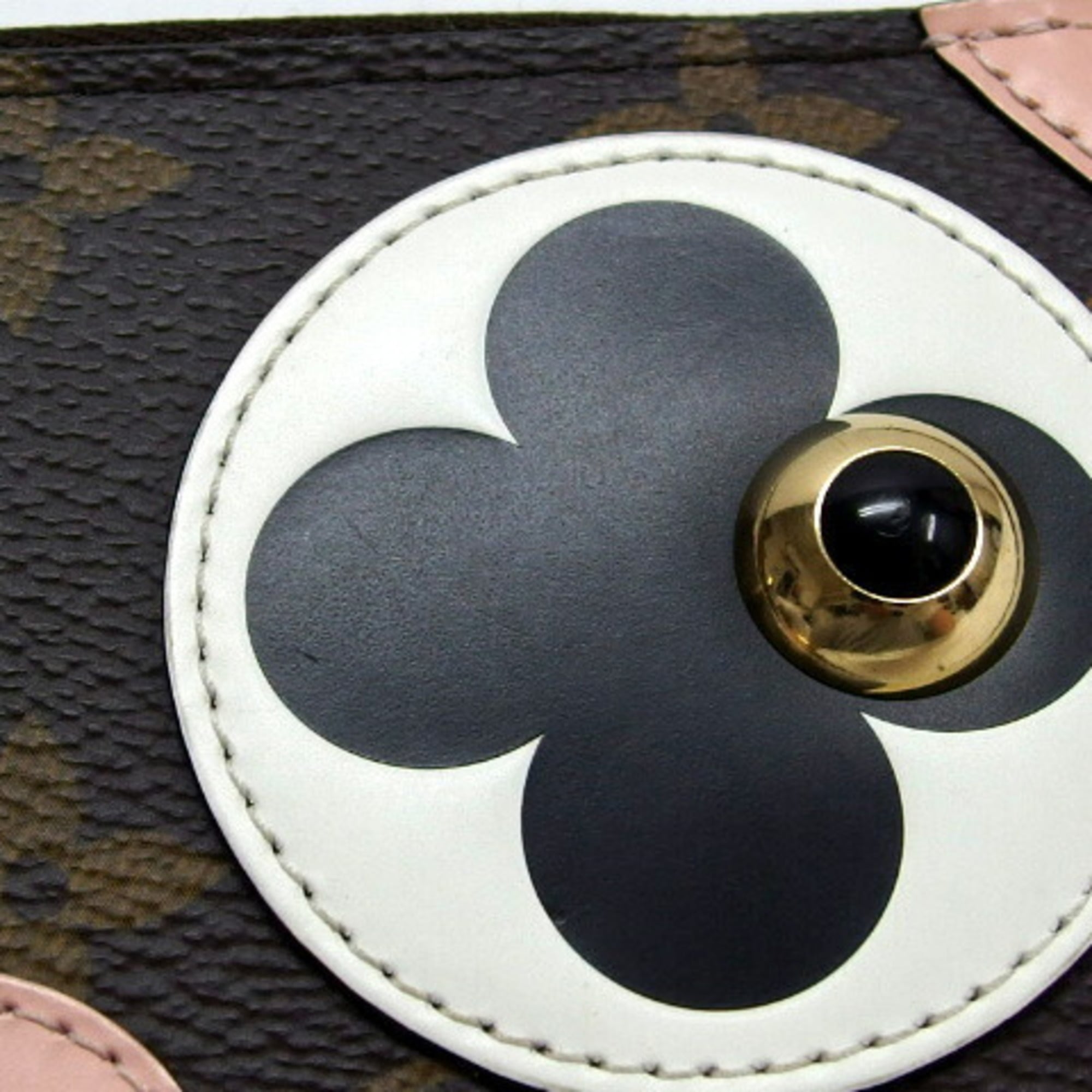 Louis Vuitton Black Rose Ballerine White Monogram Canvas Leather Metal Long Wallet (Bi-Fold) (Pre-Owned)