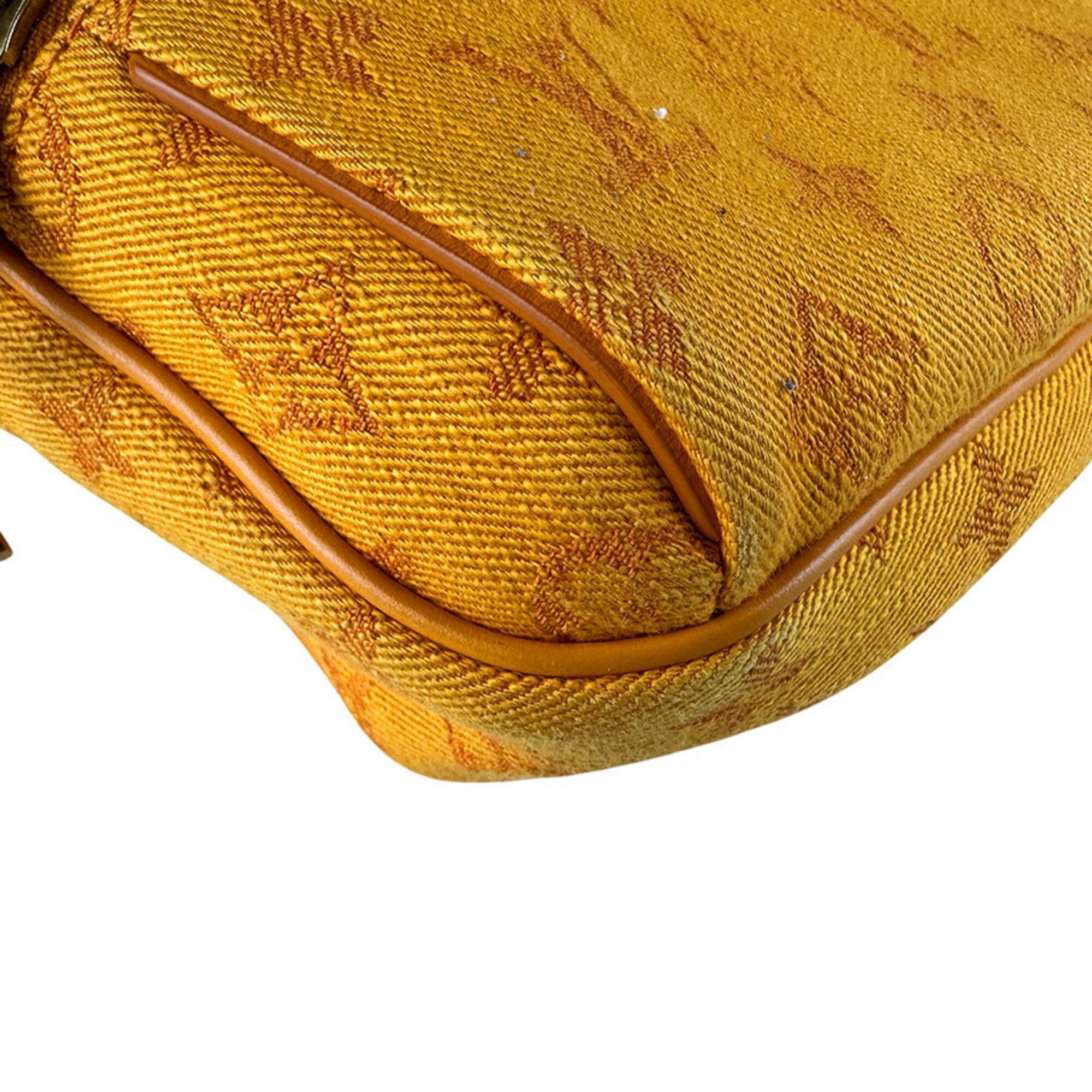 Louis Vuitton Gold Yellow Monogram Denim Pouch Sling Bag (Pre-Owned)