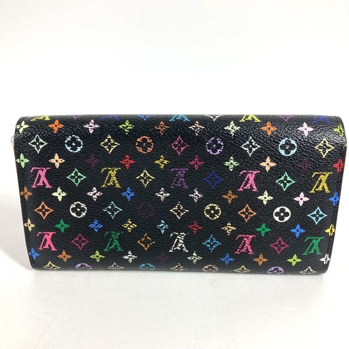 Louis Vuitton Black Multi-Color Purple Monogram Multicolore Canvas Long Wallet (Bi-Fold) (Pre-Owned)