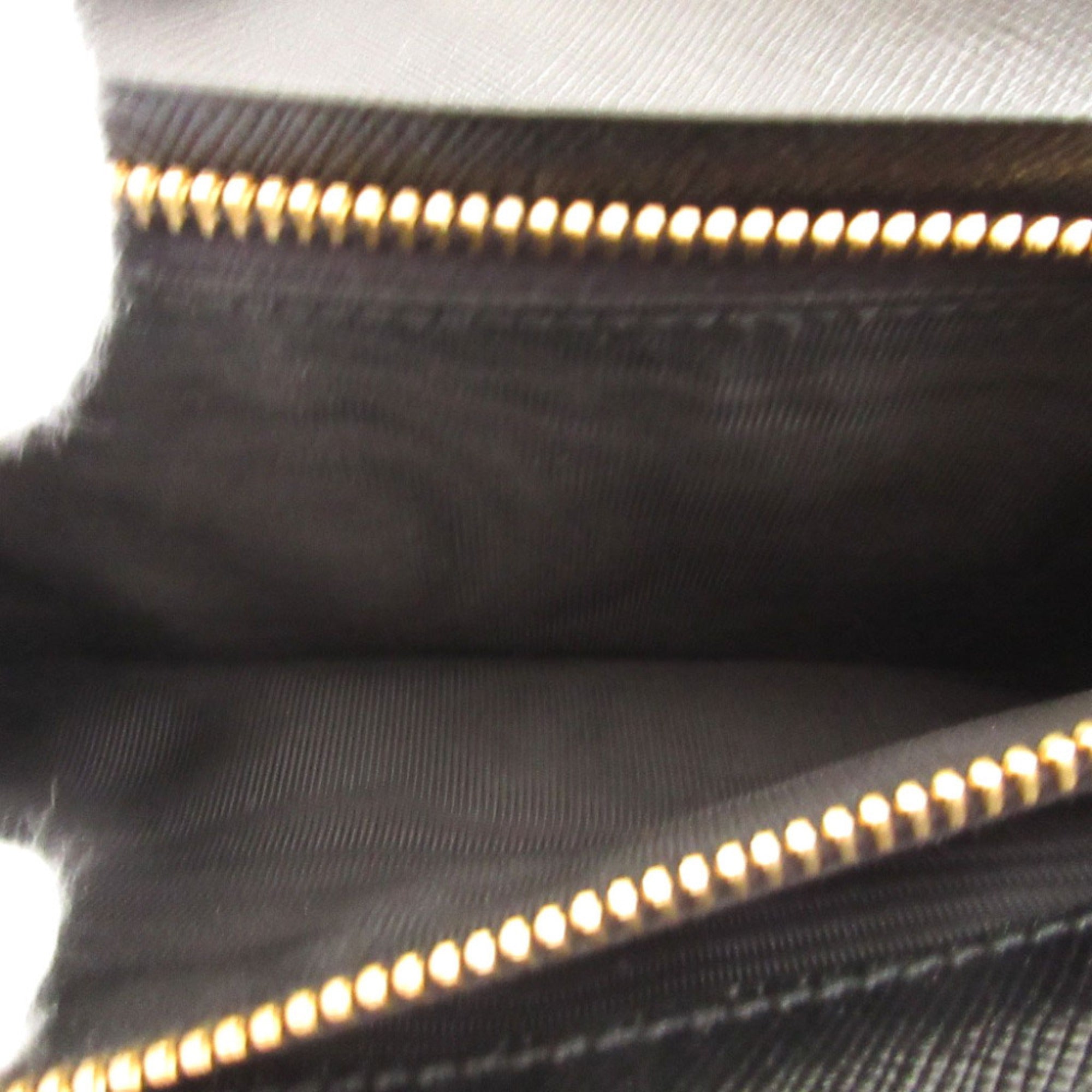 Prada Black Saffiano Triangle Long Wallet (Bi-Fold) (Pre-Owned)