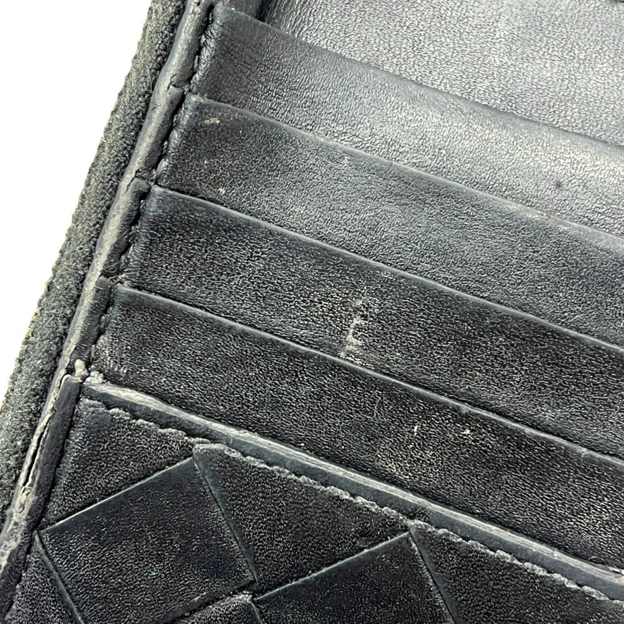 Bottega Veneta Black Intrecciato Leather Coin Purse/Coin Case (Pre-Owned)