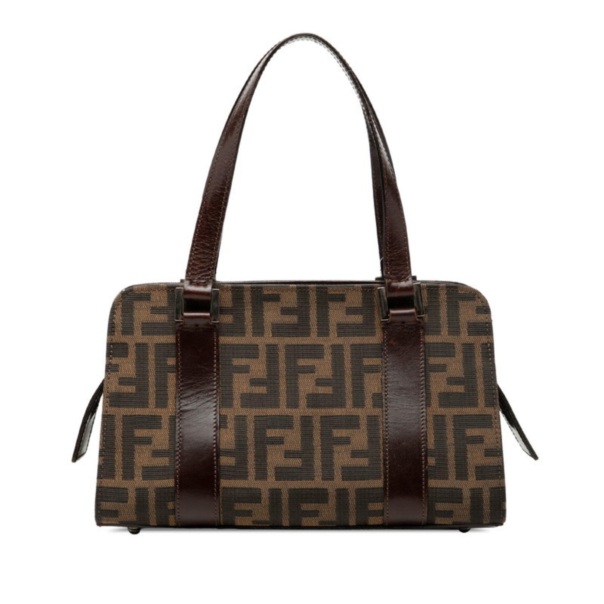 Fendi Brown Canvas Leather Handbag (Pre-Owned)