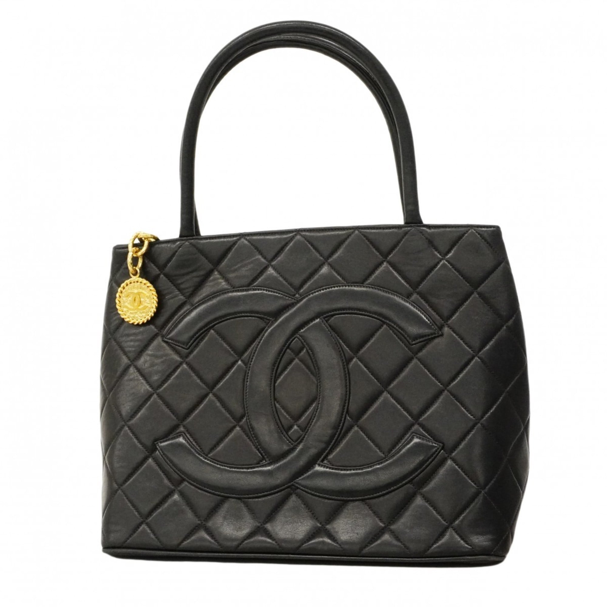Chanel Black Leather Tote Bag (Pre-Owned)