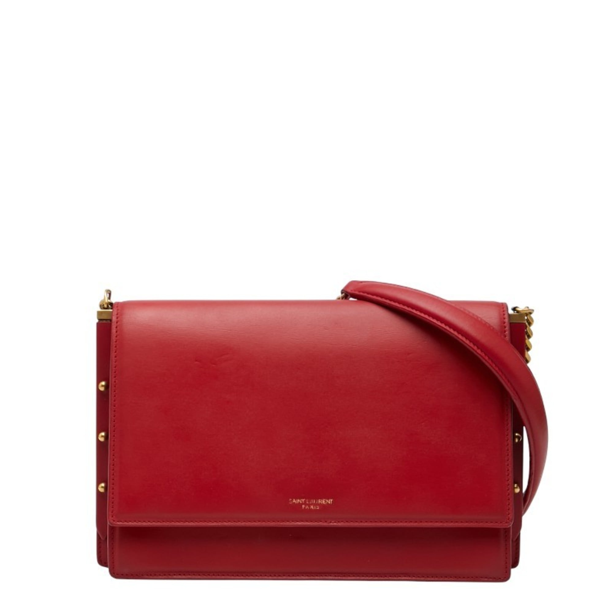 Saint Laurent Red Color Leather Shoulder Bag (Pre-Owned)