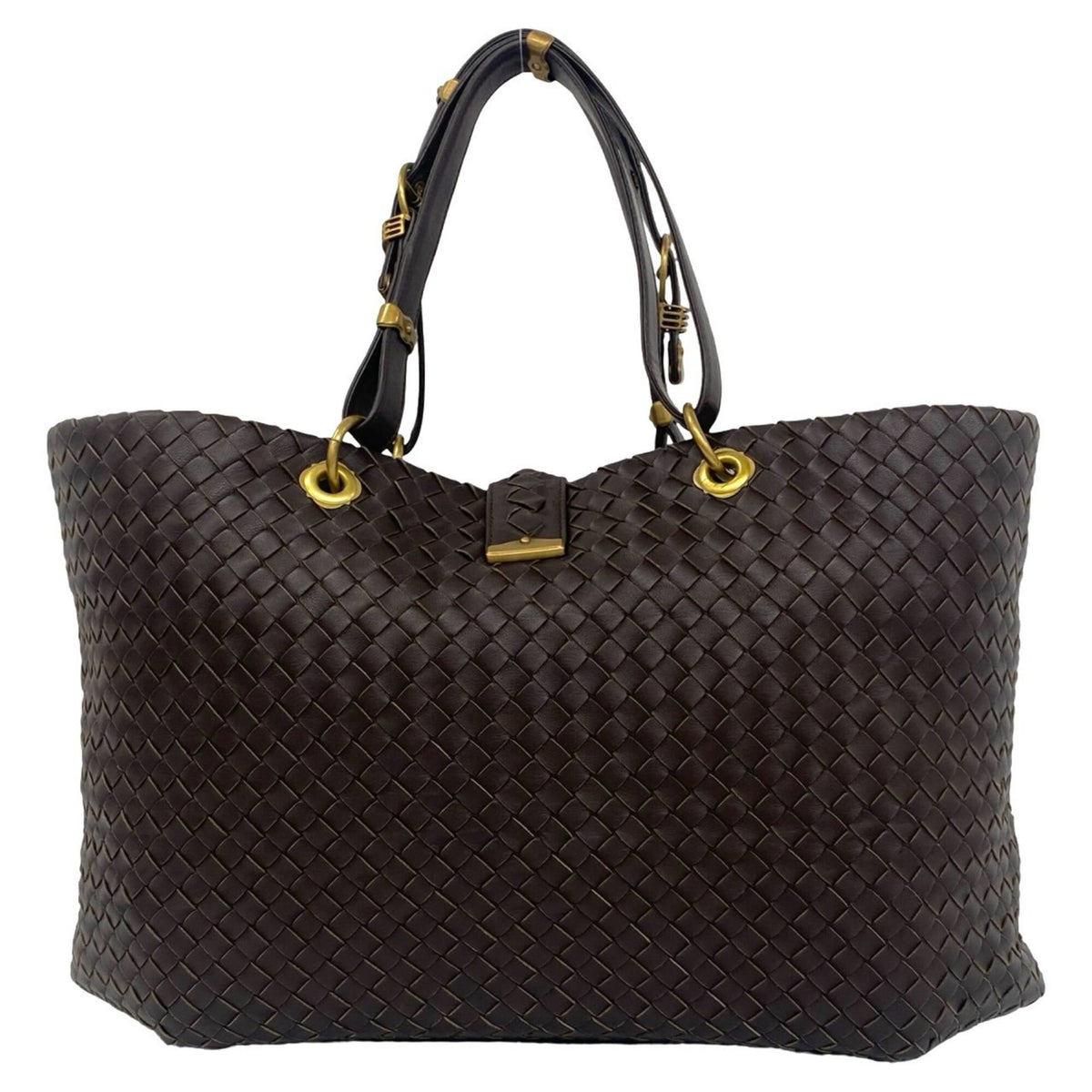 Bottega Veneta Brown Leather Handbag Tote Bag (Pre-Owned)