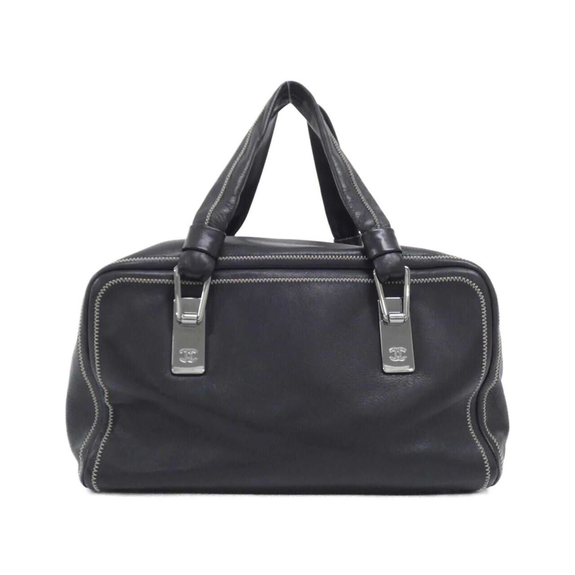 Chanel Black Leather Handbag (Pre-Owned)