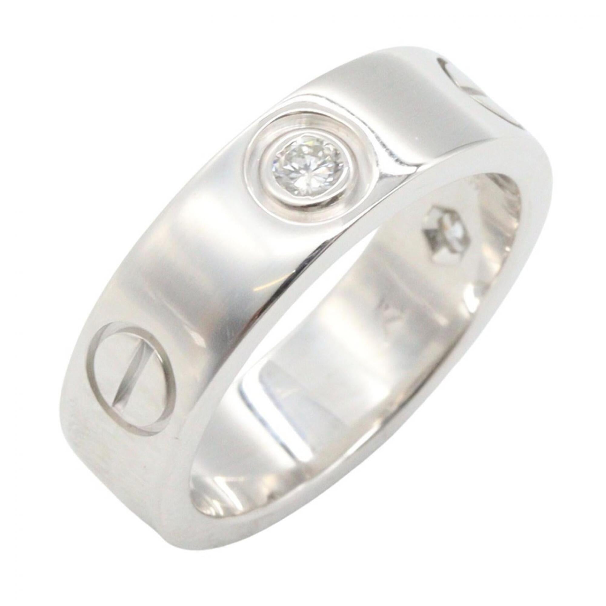Cartier Silver Clear White Gold (18K) Band Ring (Pre-Owned)