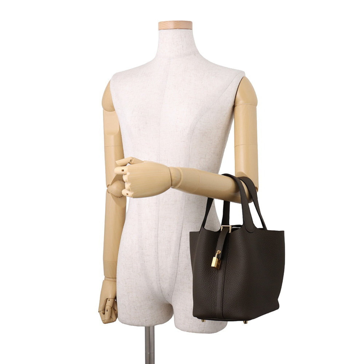 Hermes Picotin Gold Taurillon Clemence Leather Handbag